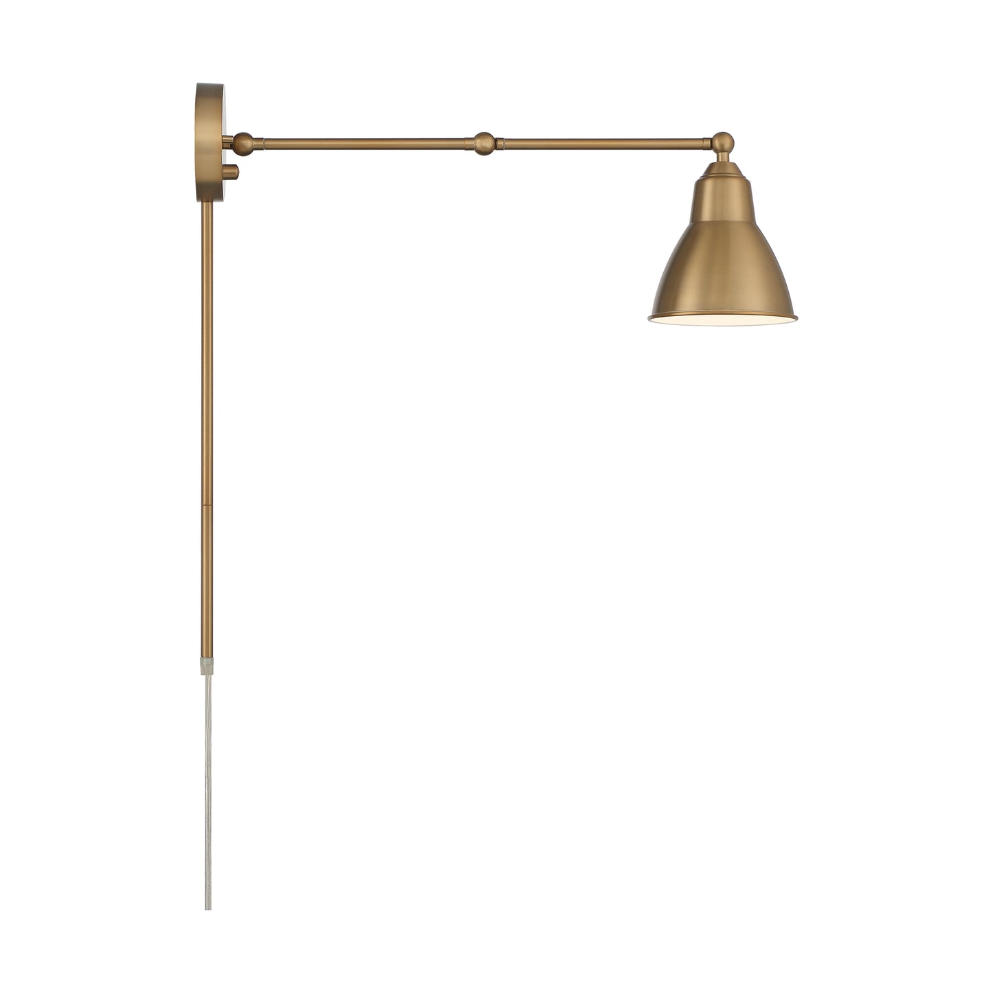 Fulton Swing Arm Lamp - Burnished Brass with Switch