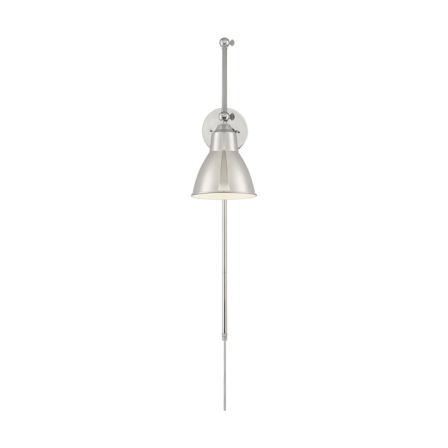 Fulton Swing Arm Lamp - Polished Nickel with Switch