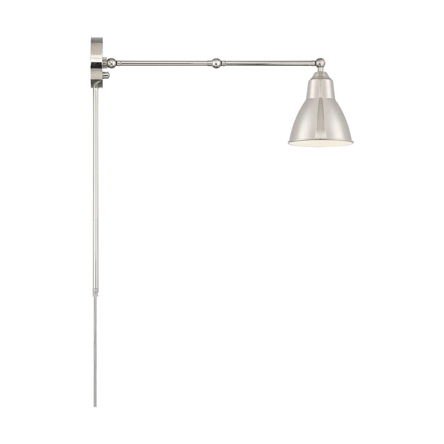 Fulton Swing Arm Lamp - Polished Nickel with Switch