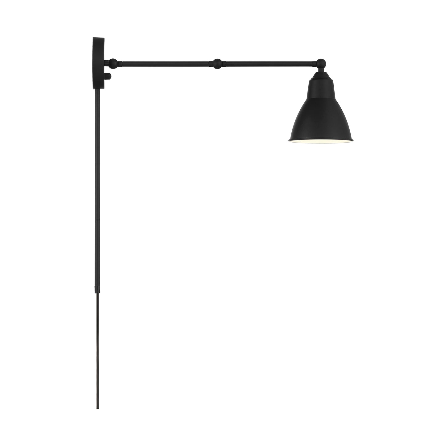Fulton Swing Arm Lamp - Matte Black with Switch