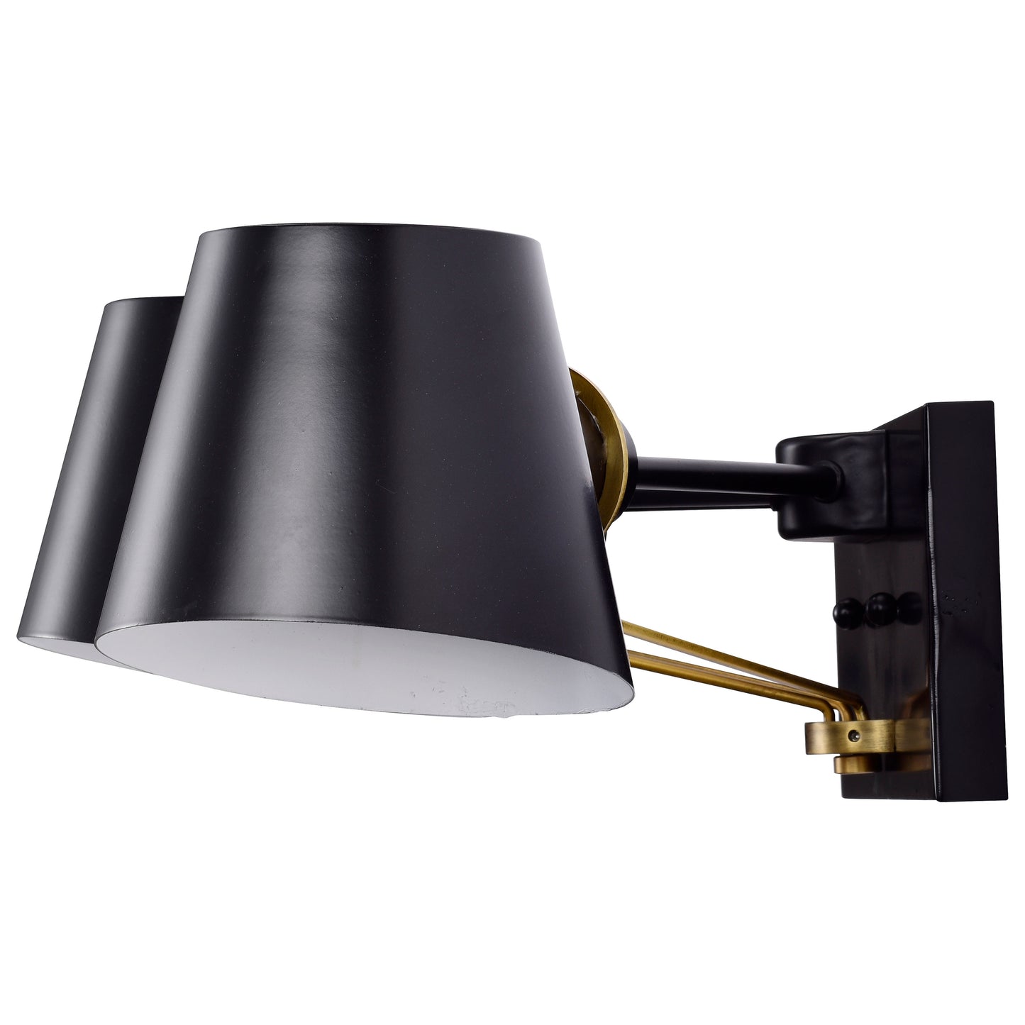 Baxter - 3 Light Vanity - Black with Burnished Brass