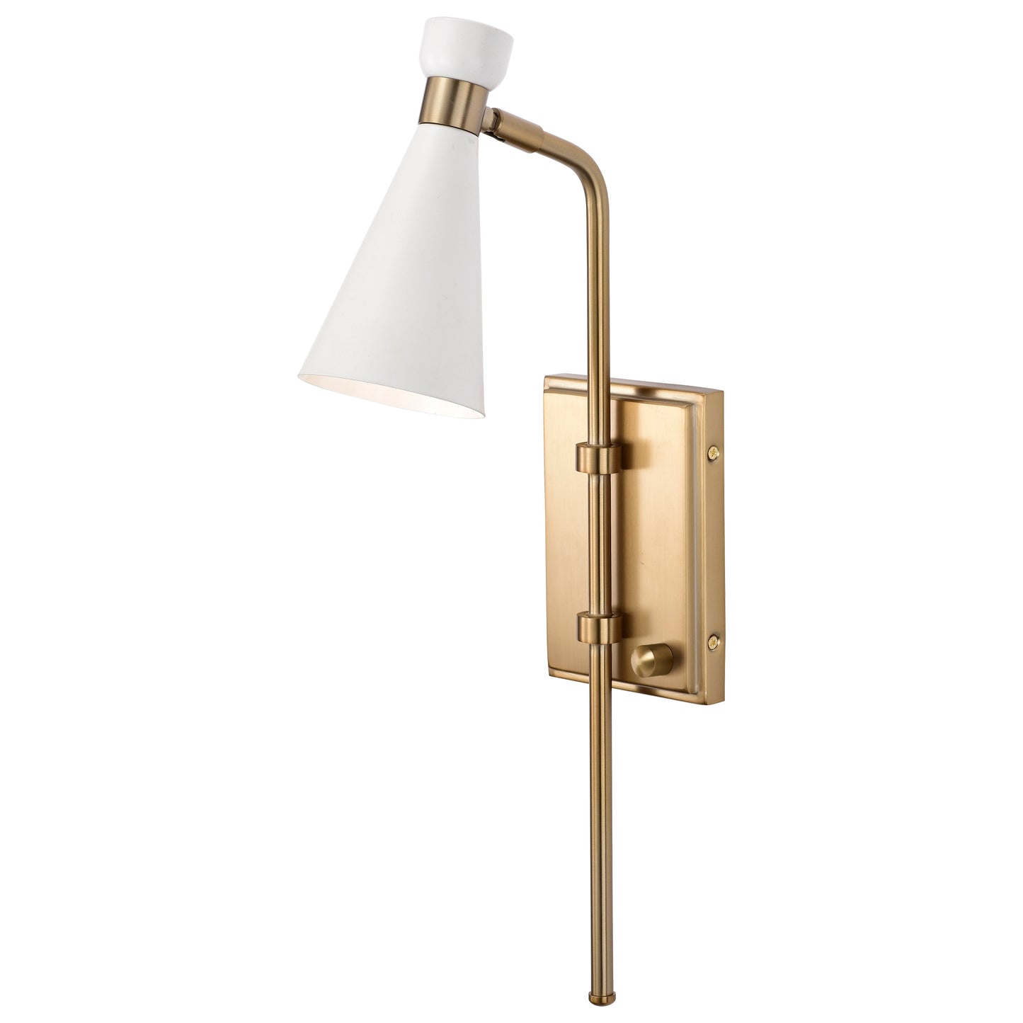Prospect - 1 Light Wall Sconce with Matte White - Burnished Brass Finish