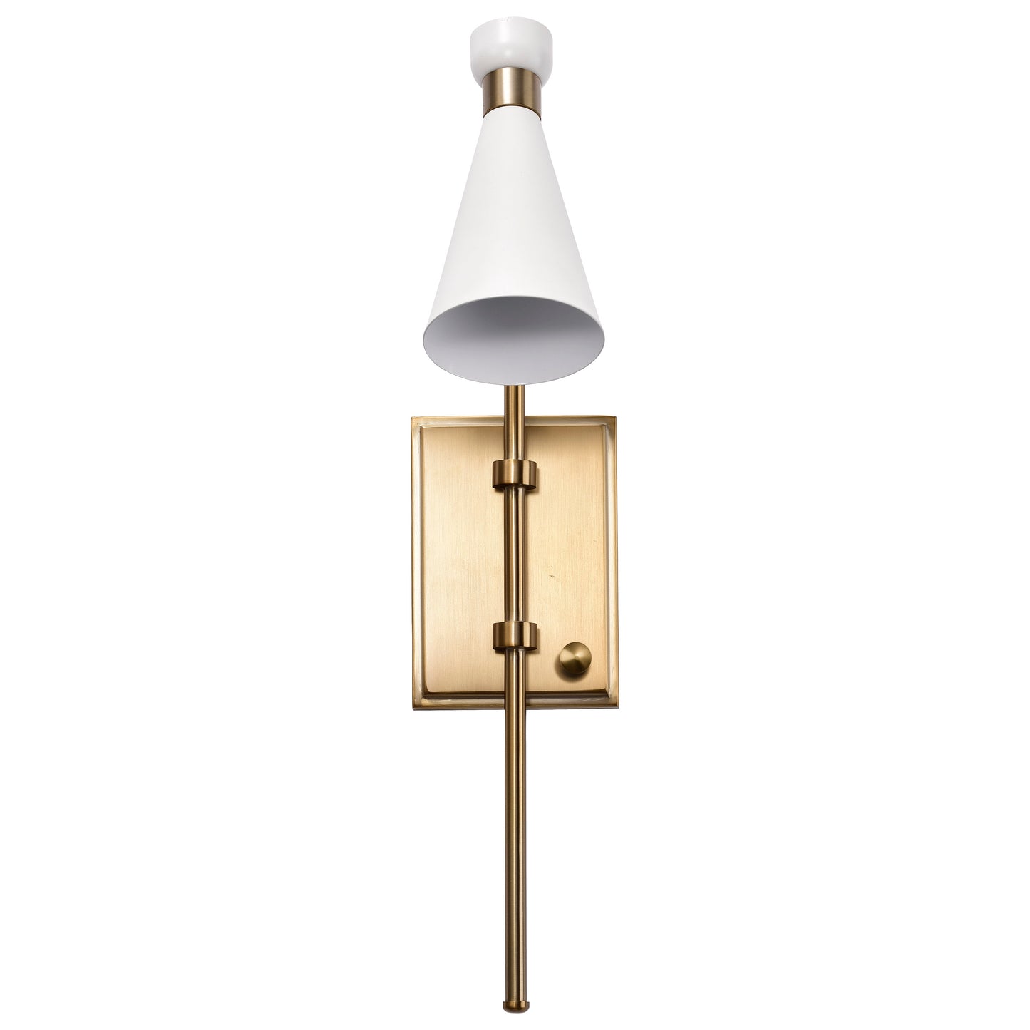 Prospect - 1 Light Wall Sconce with Matte White - Burnished Brass Finish