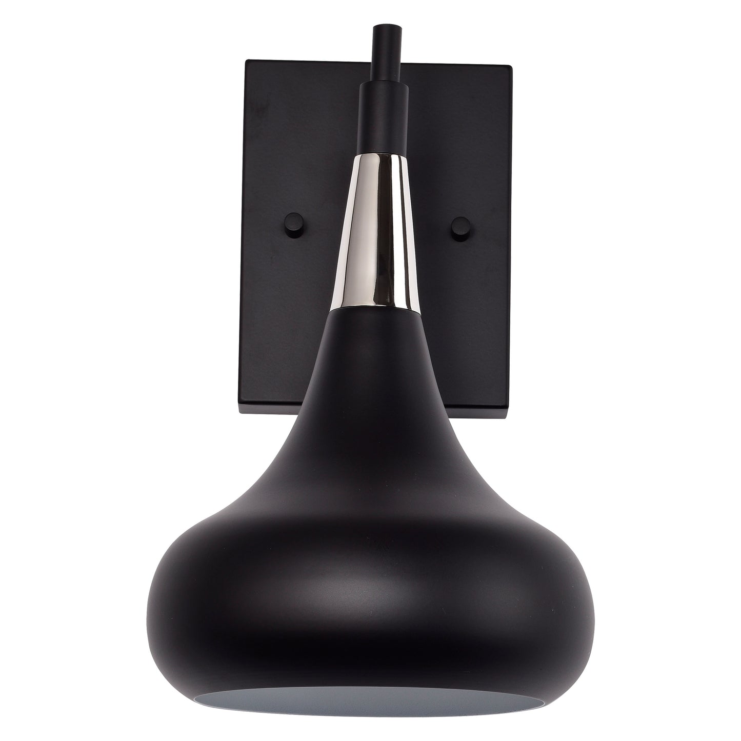 Phoenix - 1 Light Wall Sconce with Matte Black - Polished Nickel Finish