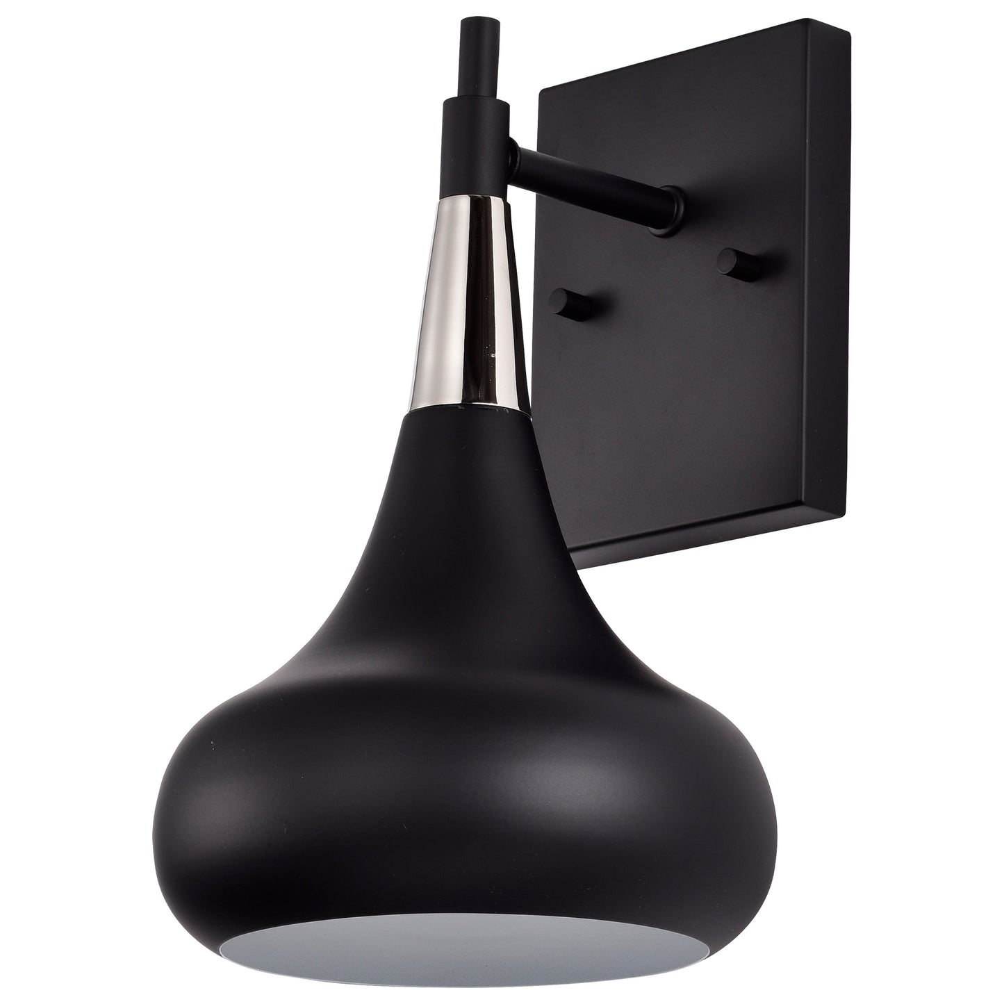 Phoenix - 1 Light Wall Sconce with Matte Black - Polished Nickel Finish