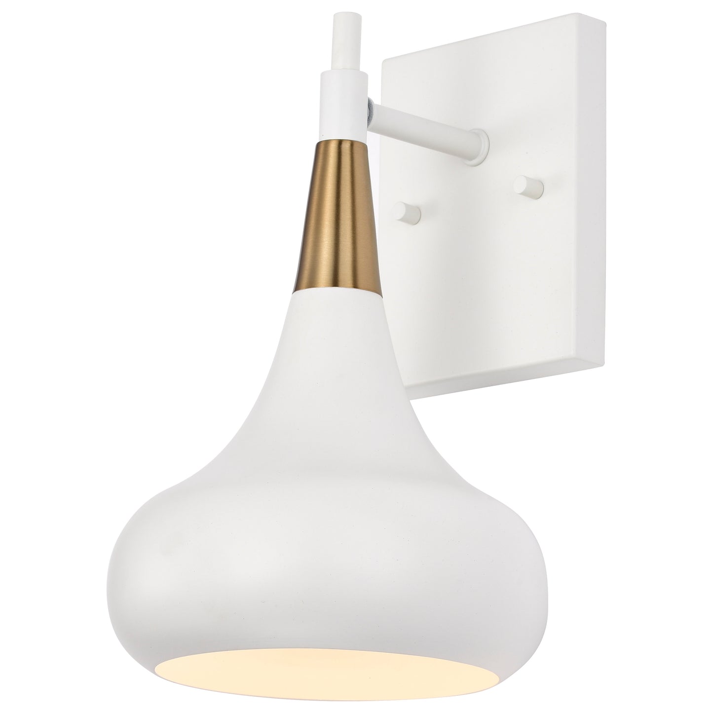 Phoenix - 1 Light Wall Sconce with Matte White - Burnished Brass Finish