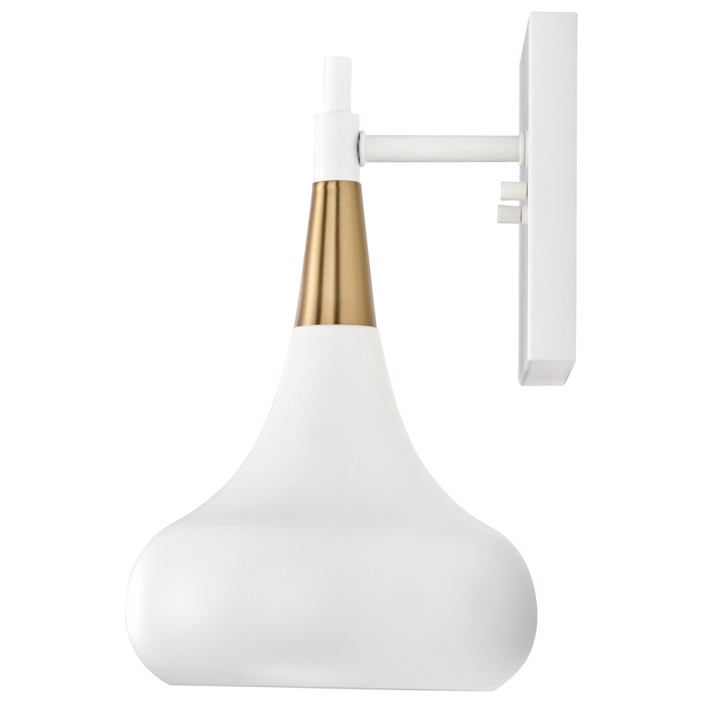Phoenix - 1 Light Wall Sconce with Matte White - Burnished Brass Finish