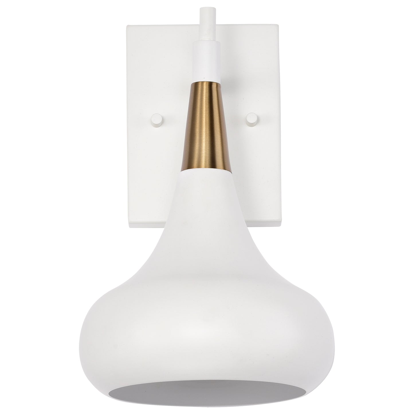 Phoenix - 1 Light Wall Sconce with Matte White - Burnished Brass Finish
