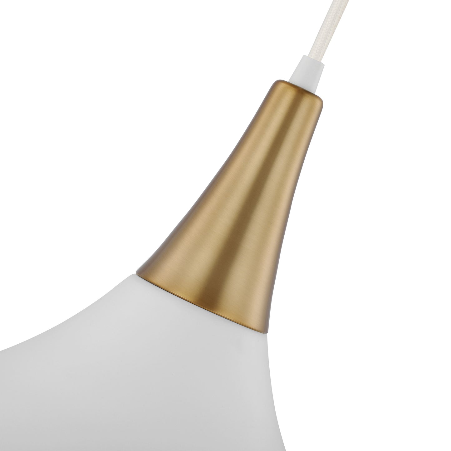 Phoenix - 1 Light - Large Pendant - Matte White with Burnished Brass