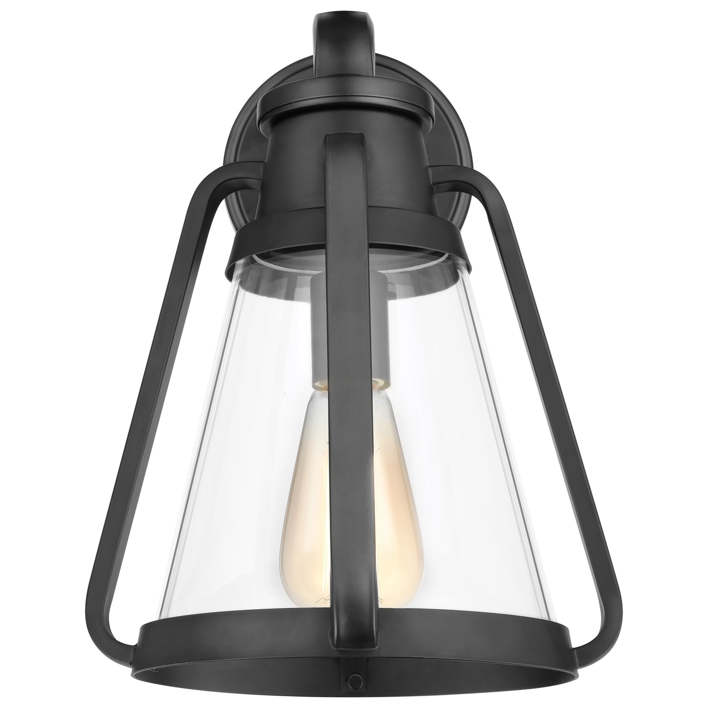 Everett - 1 Light Large Wall Scone - Matte Black with Clear Glass