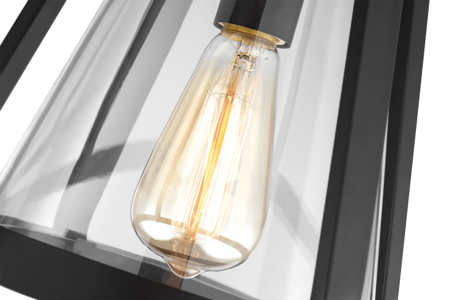 Everett - 1 Light Large Wall Scone - Matte Black with Clear Glass
