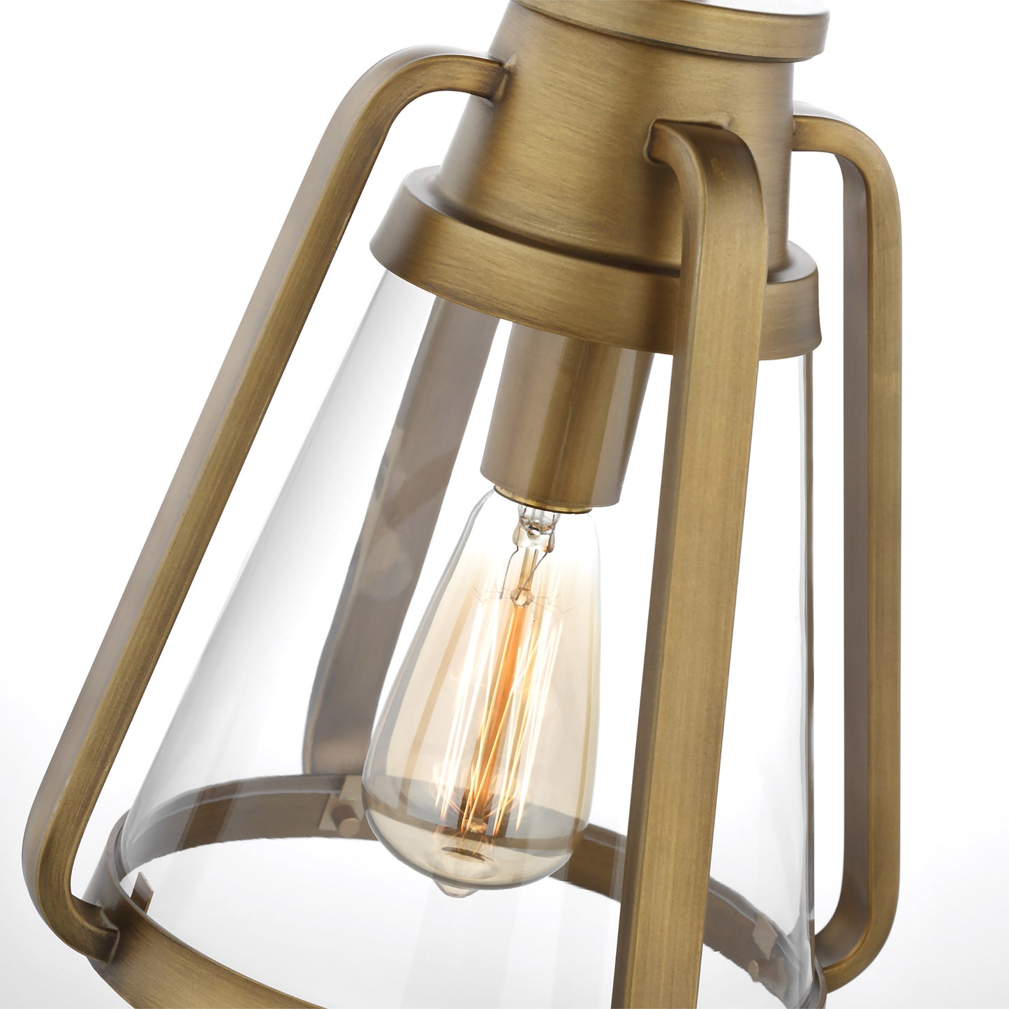 Everett - 1 Light 10" Pendant - Natural Brass with Clear Glass