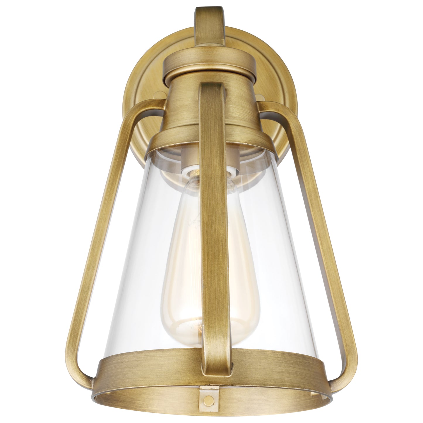 Everett - 1 Light - Small Wall Sconce - Natural Brass with Clear Glass