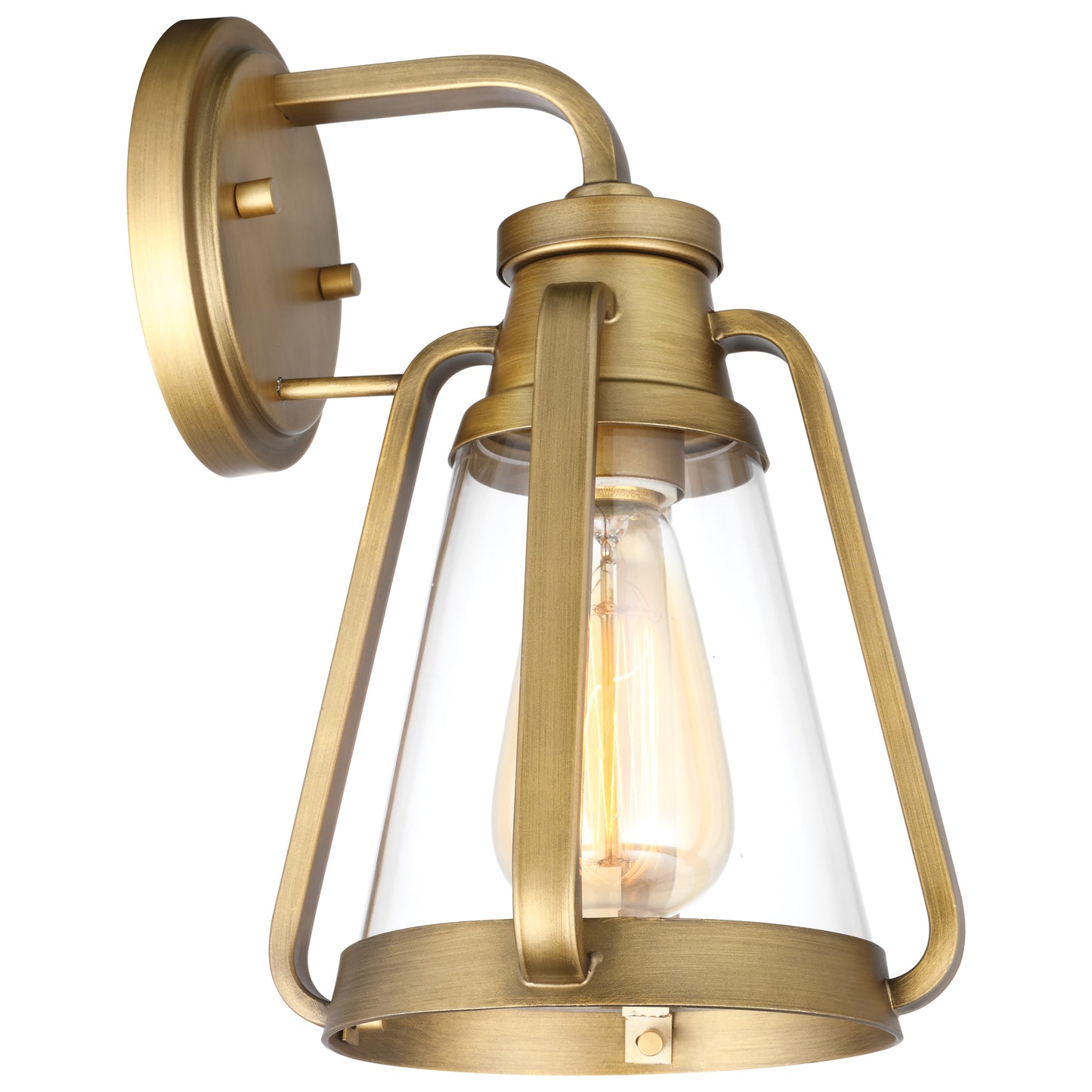 Everett - 1 Light - Small Wall Sconce - Natural Brass with Clear Glass
