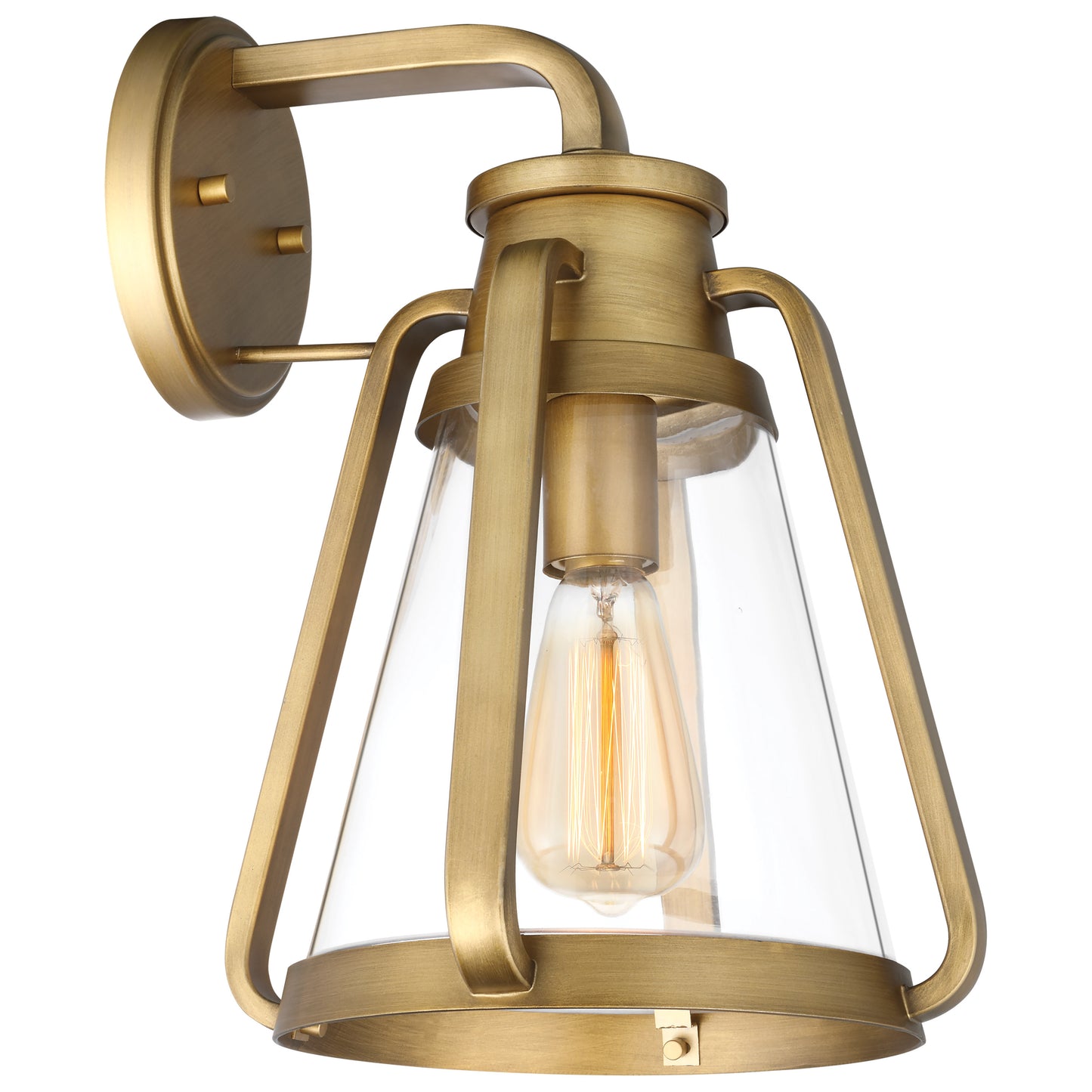 Everett - 1 Light Large Wall Sconce - Natural Brass with Clear Glass