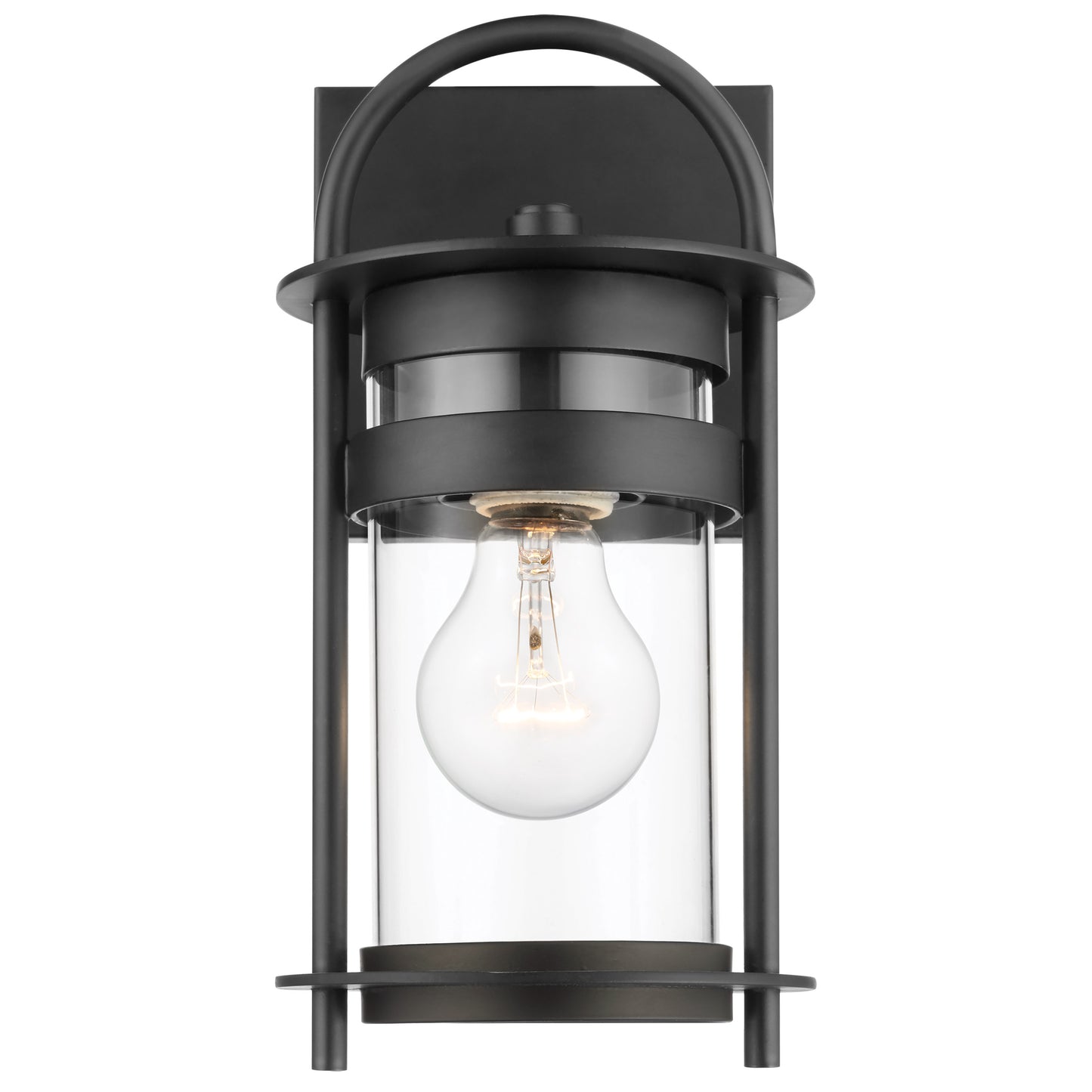 Bracer - 1 Light - Small Outdoor Wall Lantern - Matte Black Finish with Clear Glass
