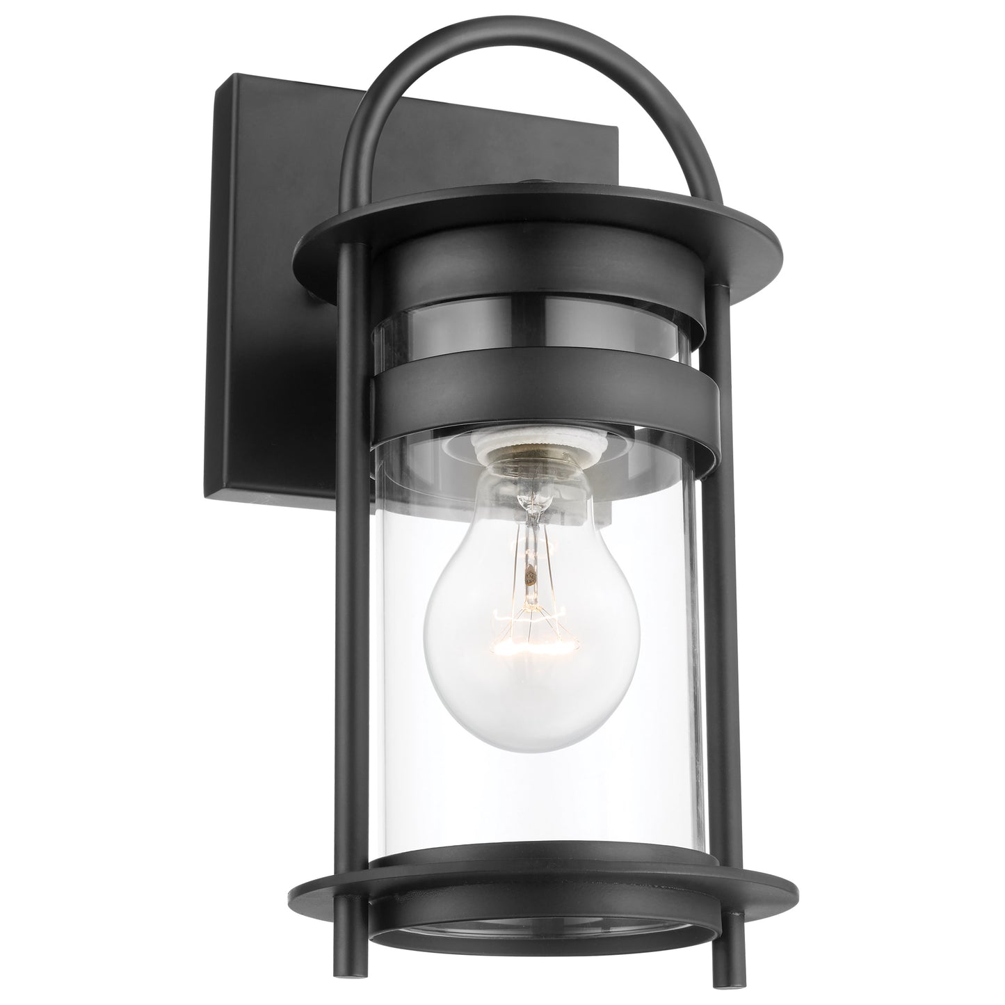 Bracer - 1 Light - Small Outdoor Wall Lantern - Matte Black Finish with Clear Glass