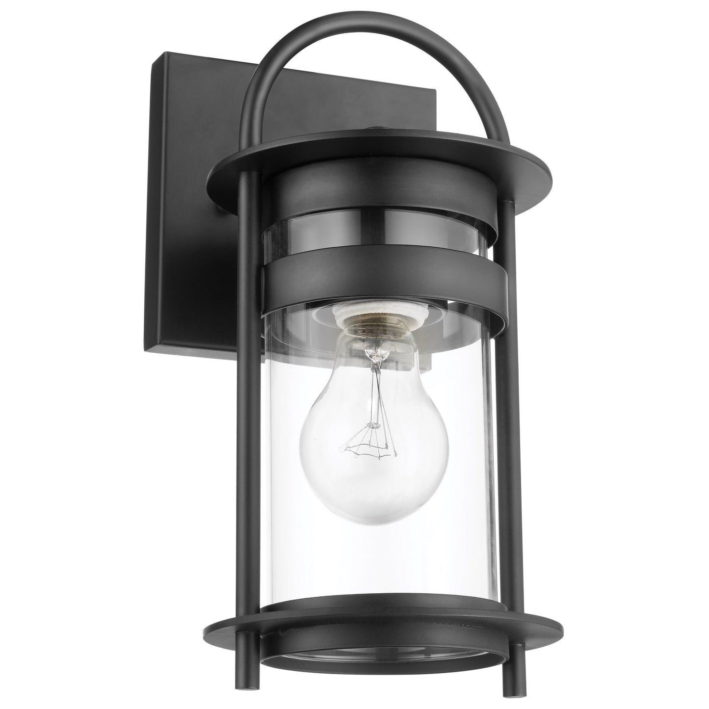 Bracer - 1 Light - Small Outdoor Wall Lantern - Matte Black Finish with Clear Glass