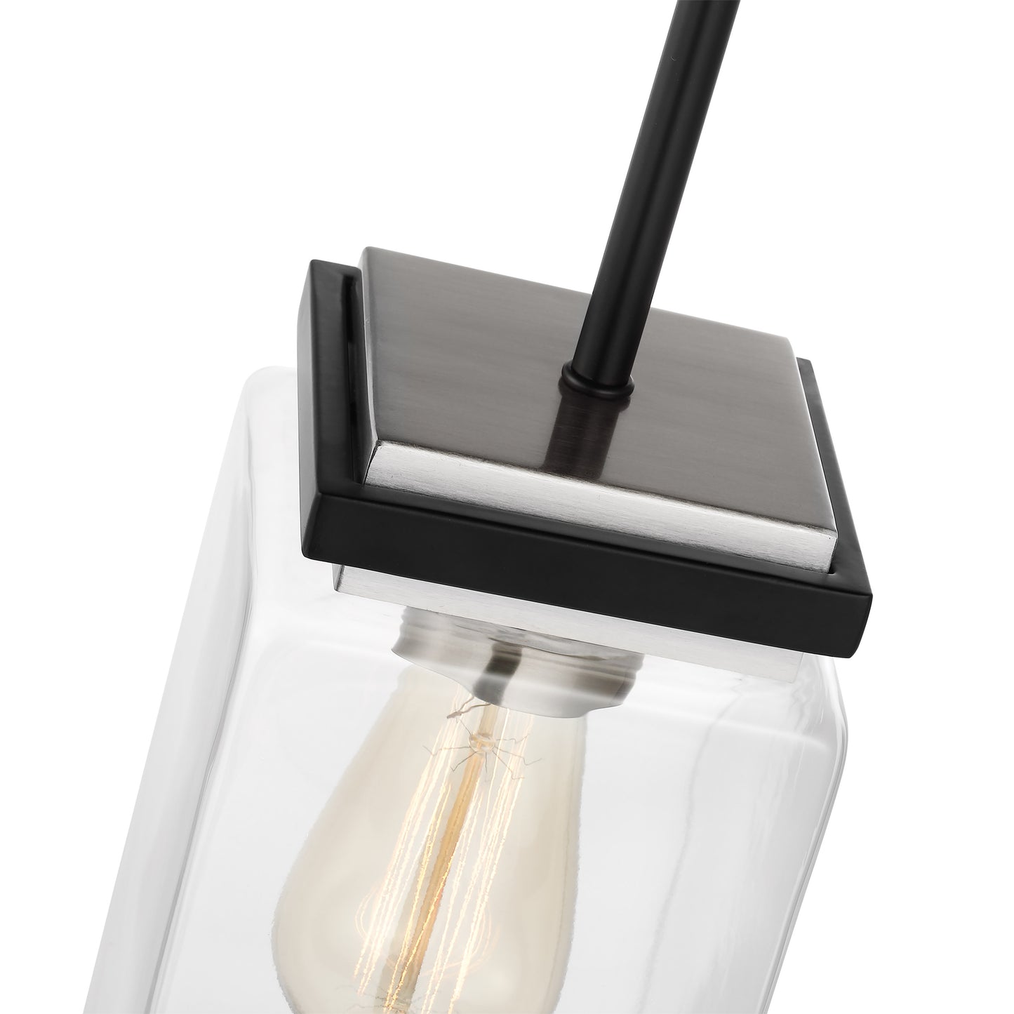 Crossroads - 1 Light Mini Pendant with Matte Black - Clear Glass