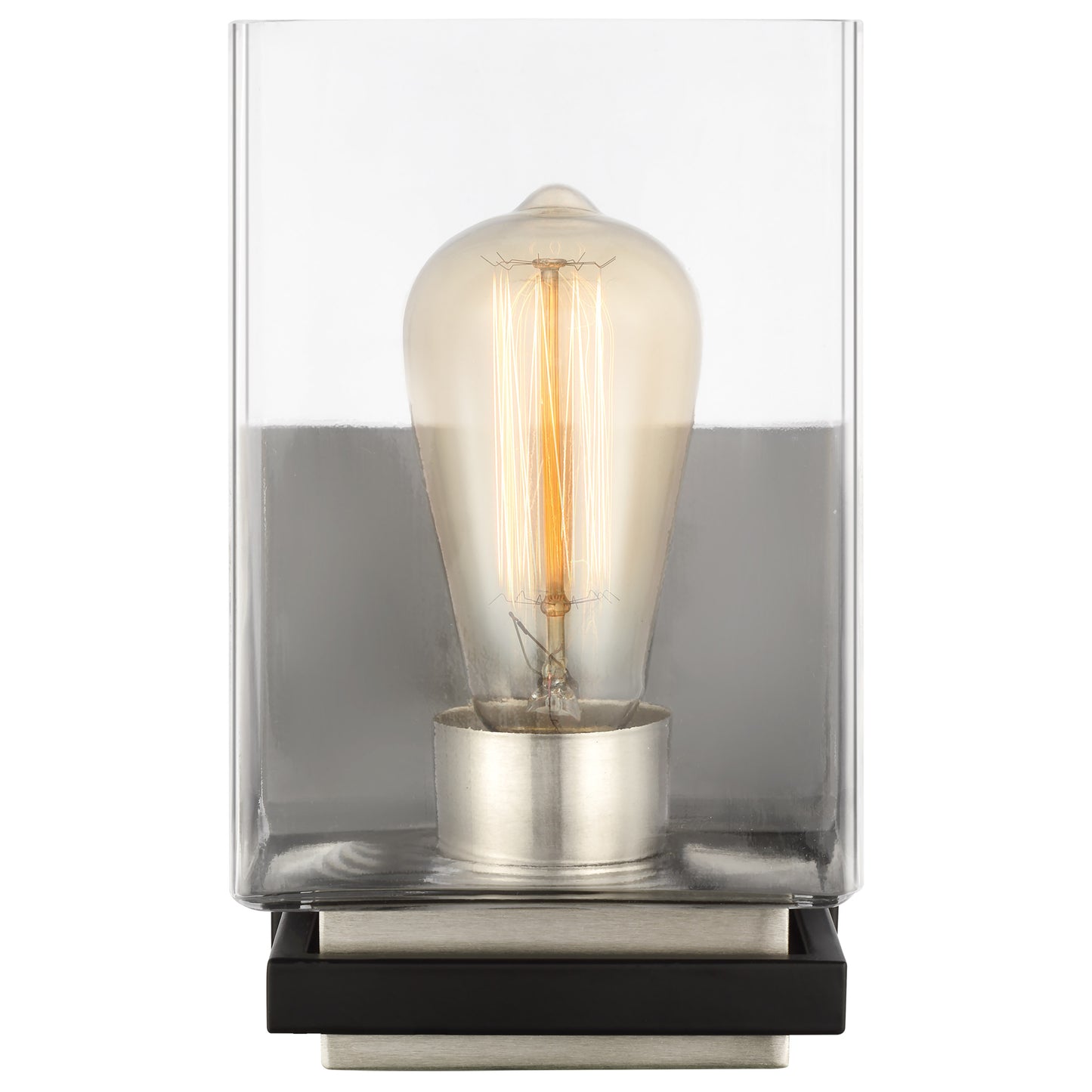 Crossroads; 1 Light Vanity; Matte Black with Clear Glass
