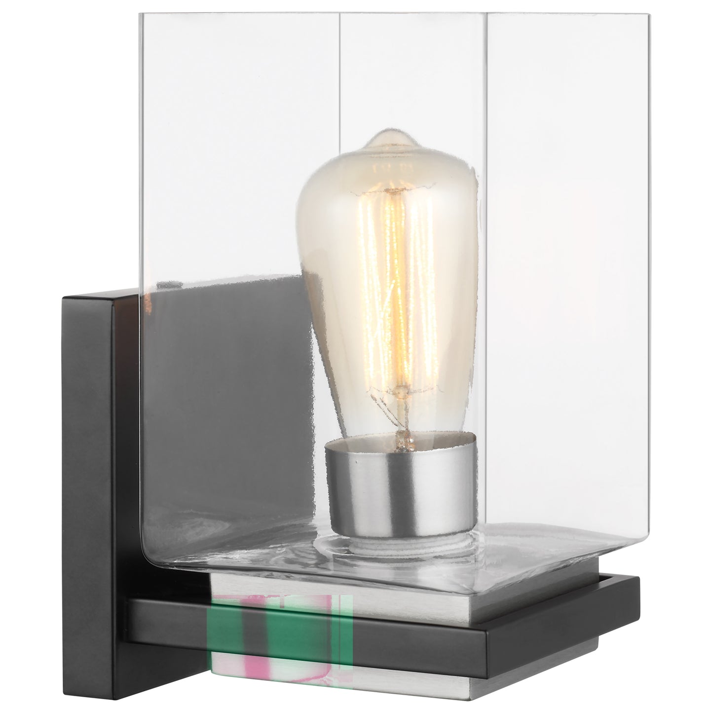 Crossroads; 1 Light Vanity; Matte Black with Clear Glass