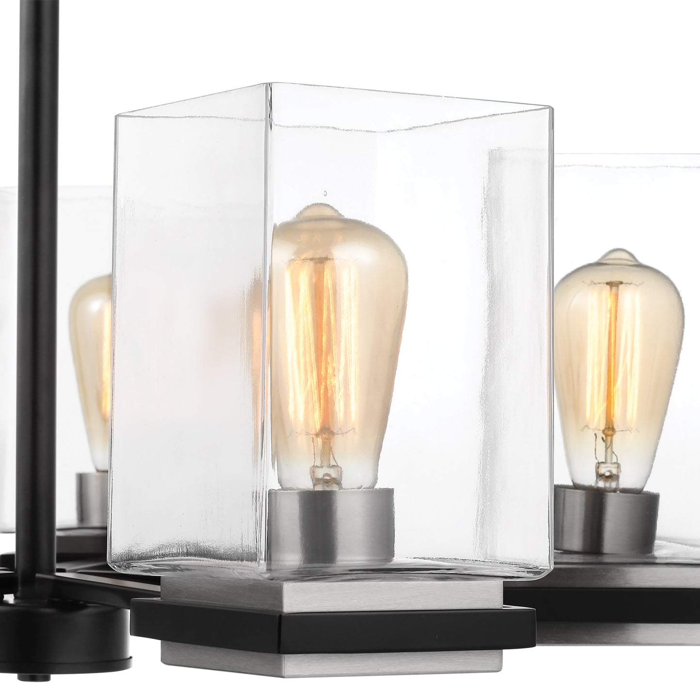 Crossroads - 5 Light Chandelier with M atte Black - Clear Glass