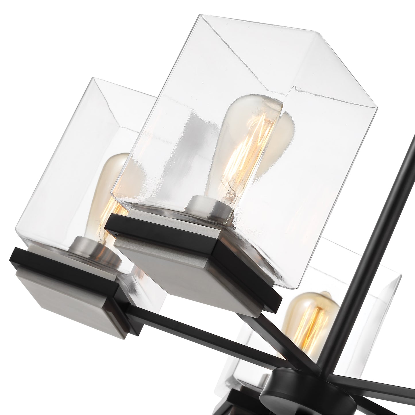 Crossroads - 5 Light Chandelier with M atte Black - Clear Glass
