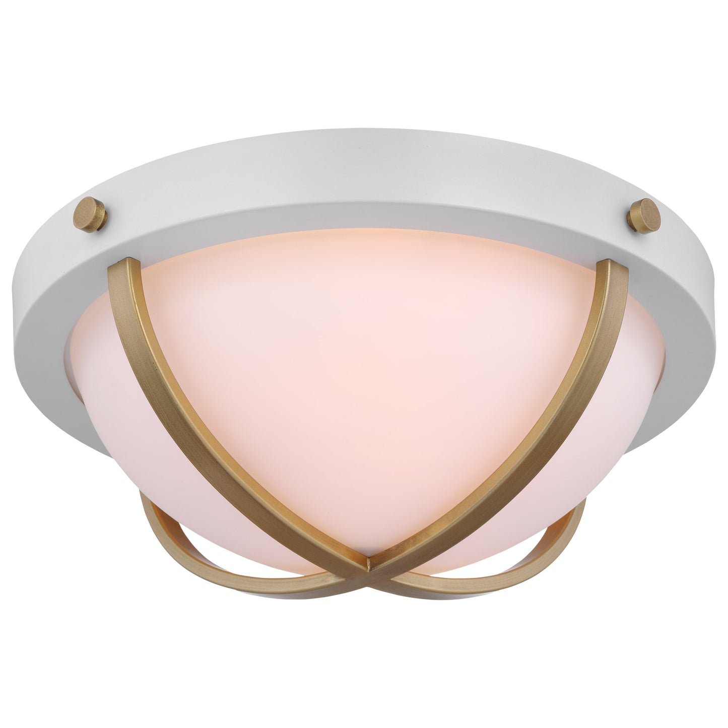 Lincoln - 2 Light Large Flush Mount - 60W - Matte White - White Opal Glass