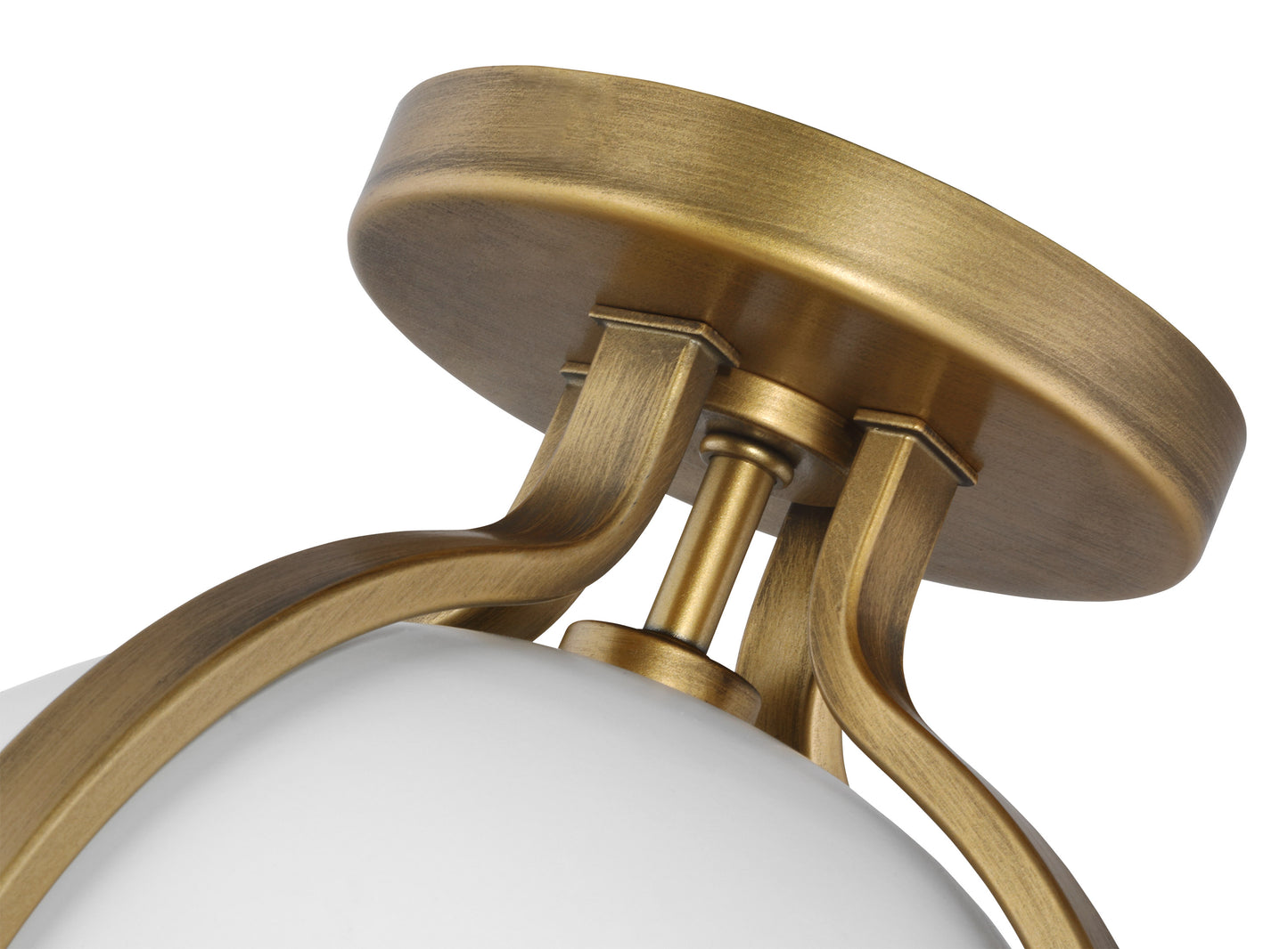 Lincoln - 1 Light Semi Flush Mount - Medium Base - 60 Watt - Matte White Finish - White Opal Glass