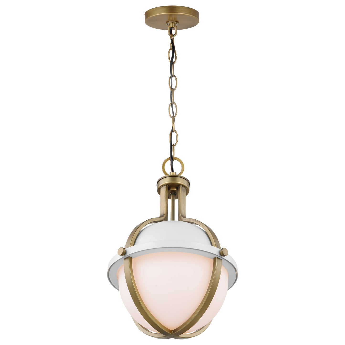 Lincoln - 1 Light Medium Pendant - Medium Base - 60 Watt - Matte White Finish - White Opal Glass
