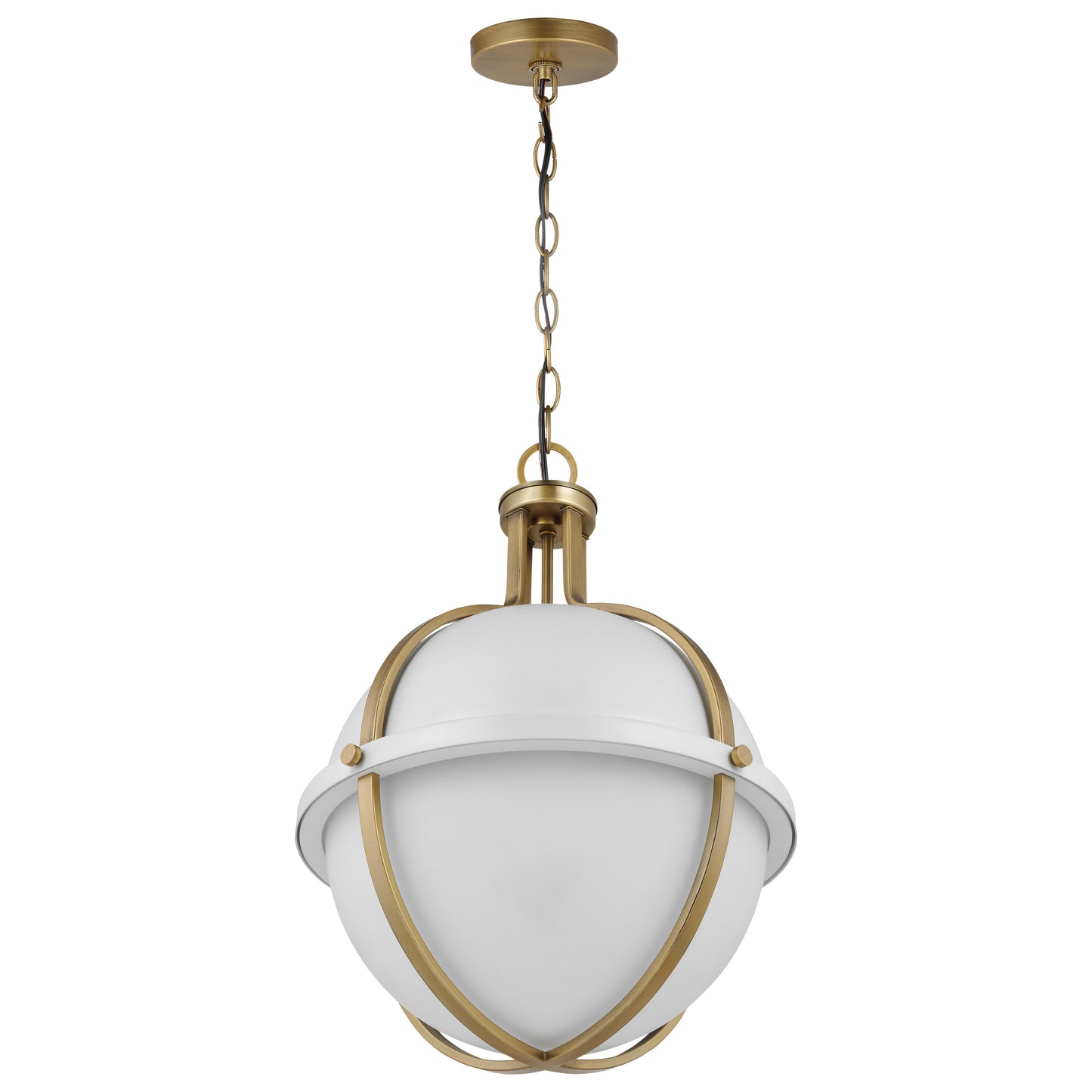 Lincoln - 1 Light Large Pendant - Medium Base - 60 Watt - Matte White Finish - White Opal Glass