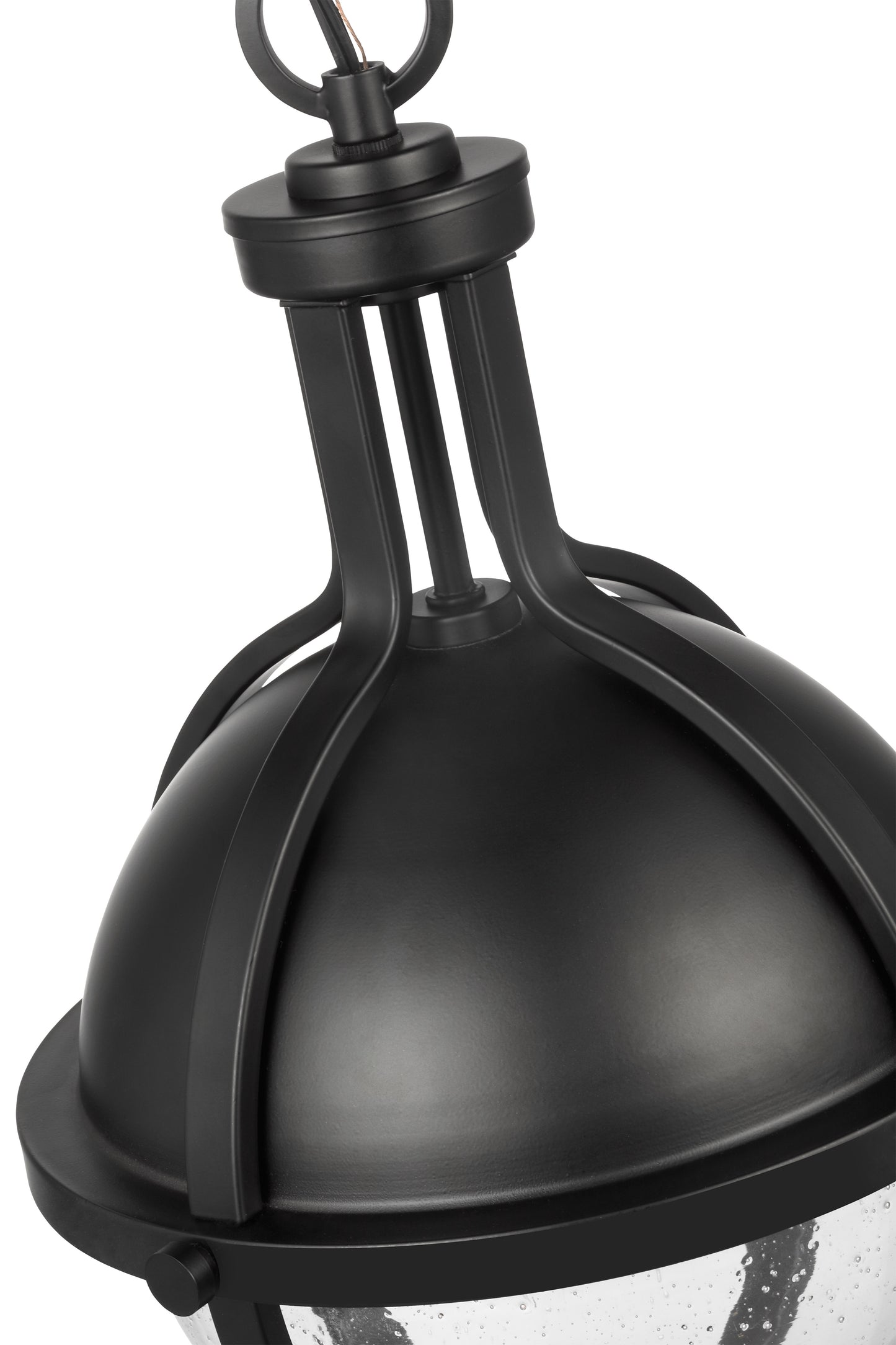 Lincoln - 1 Light Medium Pendant - Medium Base - 60 Watt - Matte Black Finish - Clear Seeded Glass