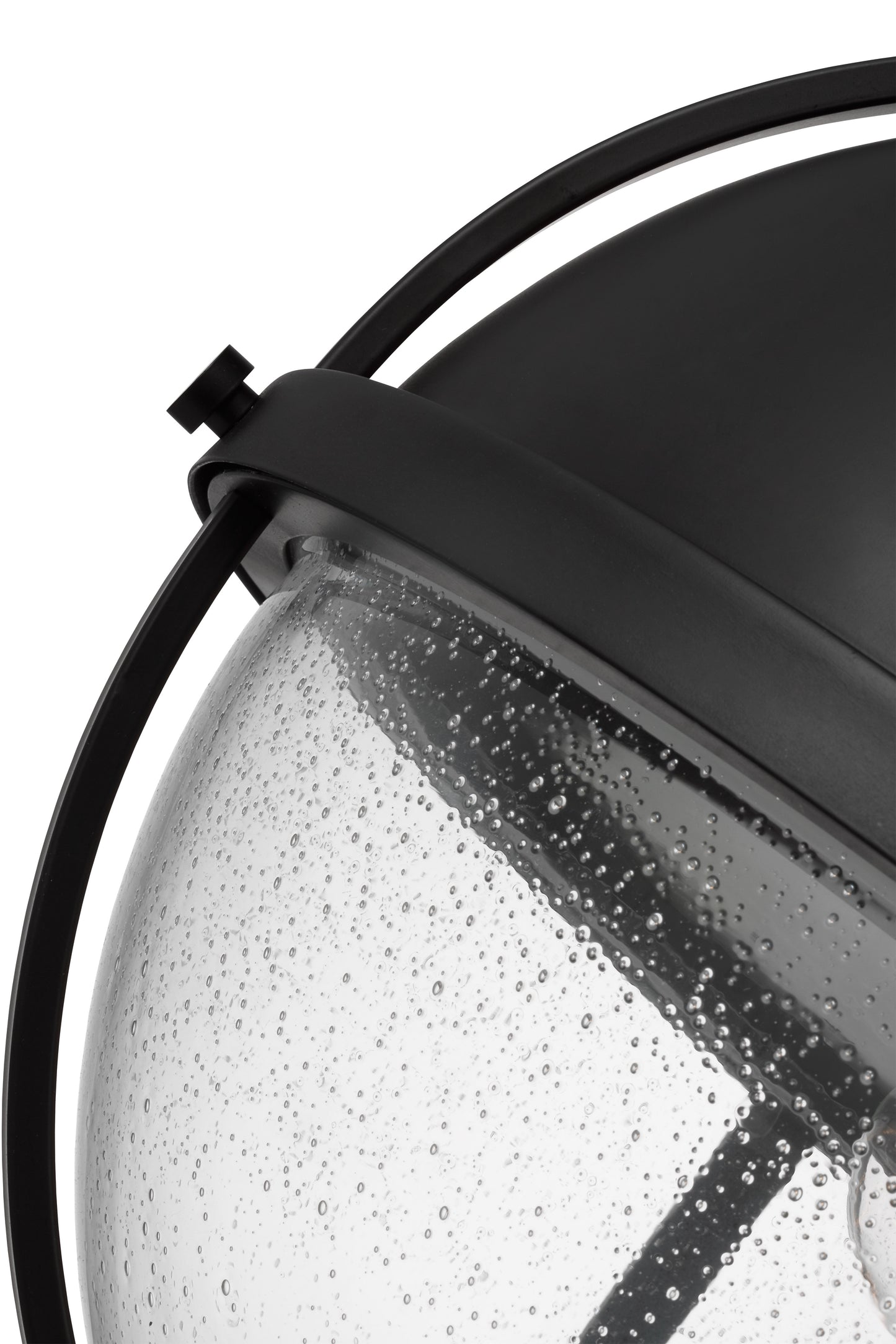 Lincoln - 1 Light Large Pendant - Medium Base - 60 Watt - Matte Black Finish - Clear Seeded Glass