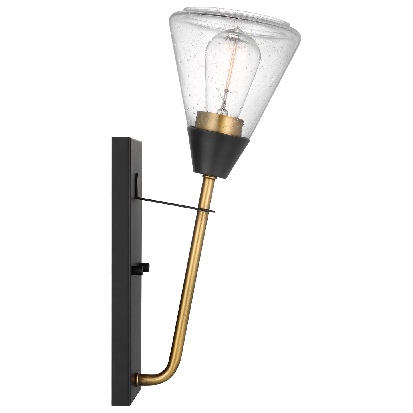 Starlight - 1 Light Wall Sconce - Medium Base - 60 Watt - Matte Black Finish - Clear Seeded Glass