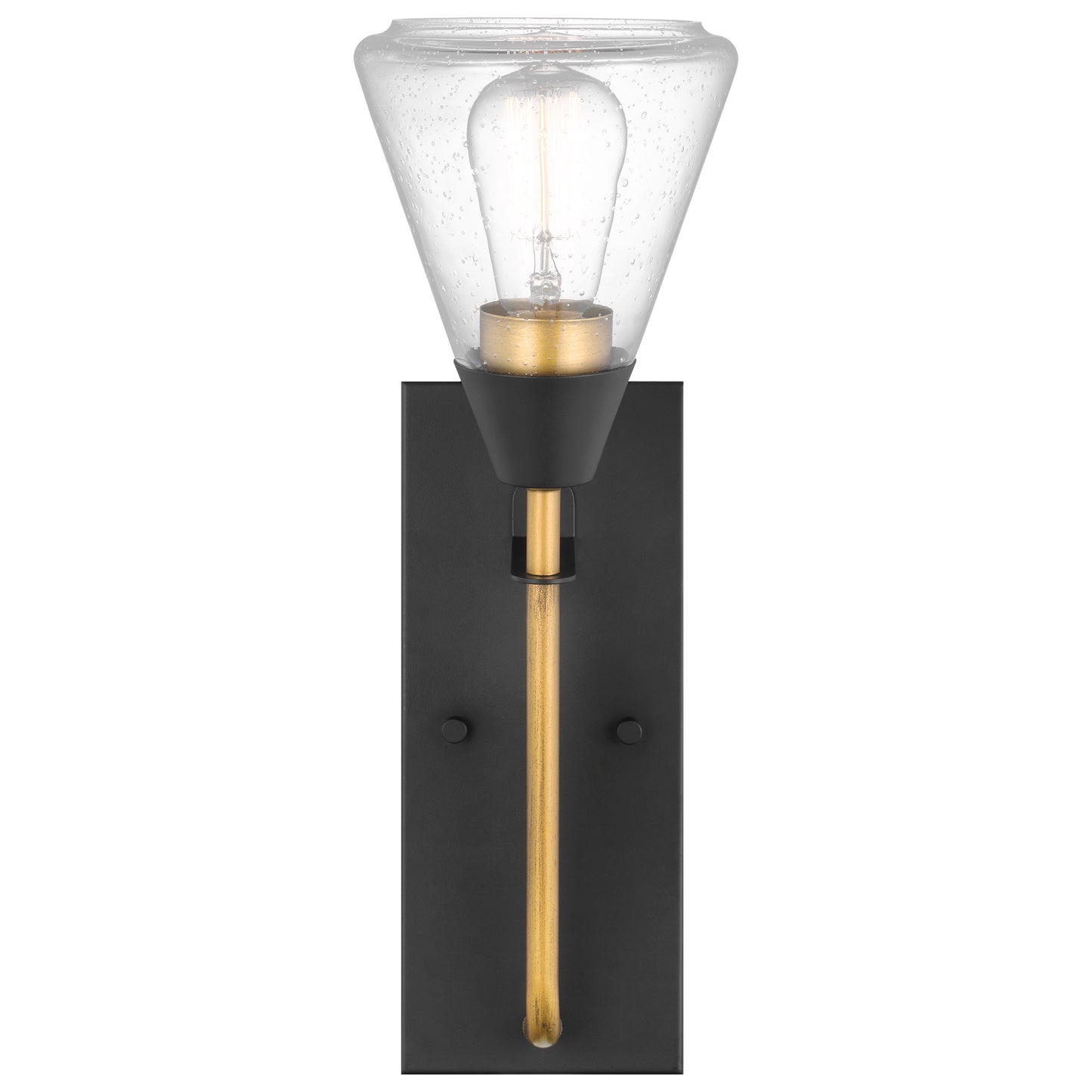 Starlight - 1 Light Wall Sconce - Medium Base - 60 Watt - Matte Black Finish - Clear Seeded Glass