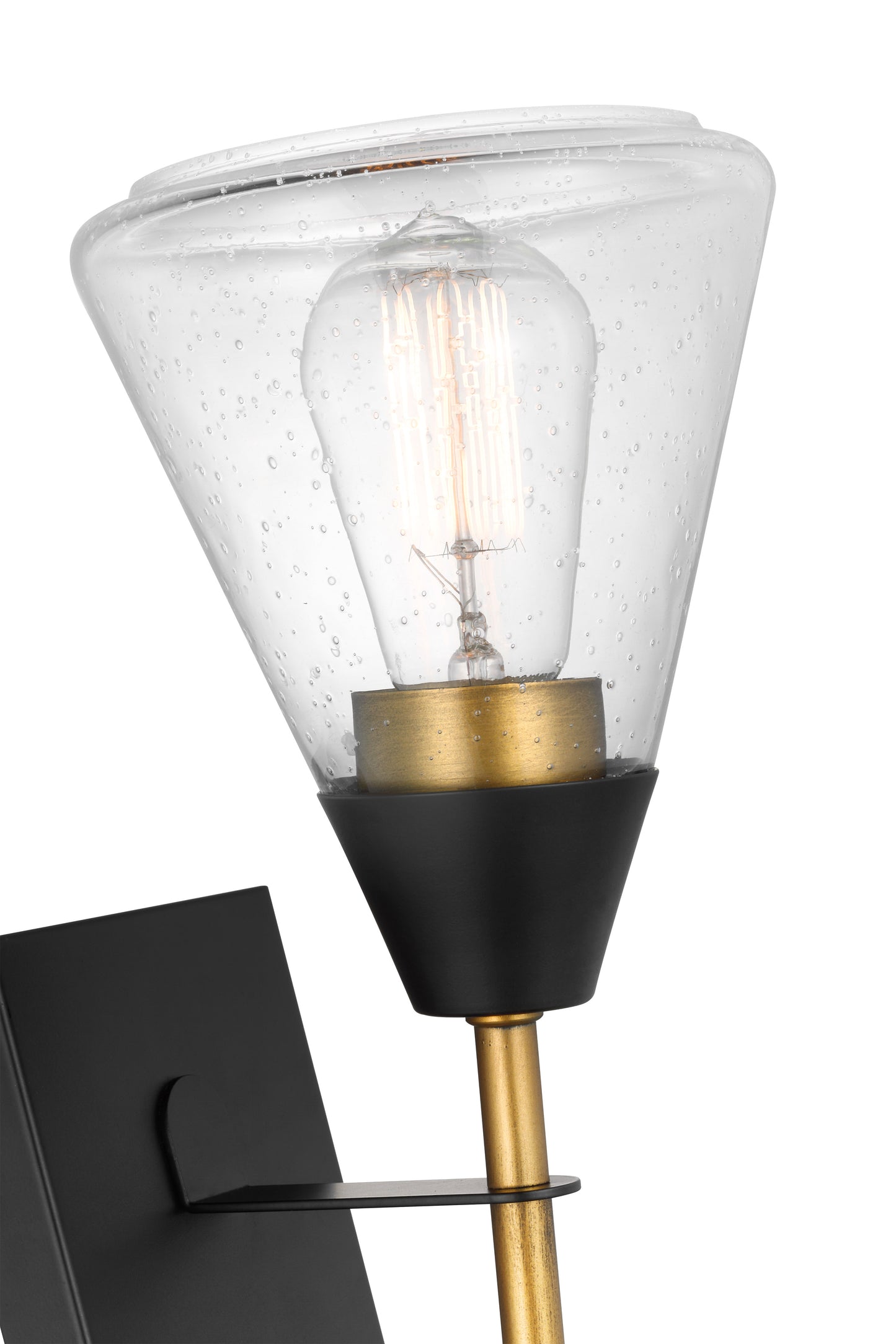 Starlight - 1 Light Wall Sconce - Medium Base - 60 Watt - Matte Black Finish - Clear Seeded Glass