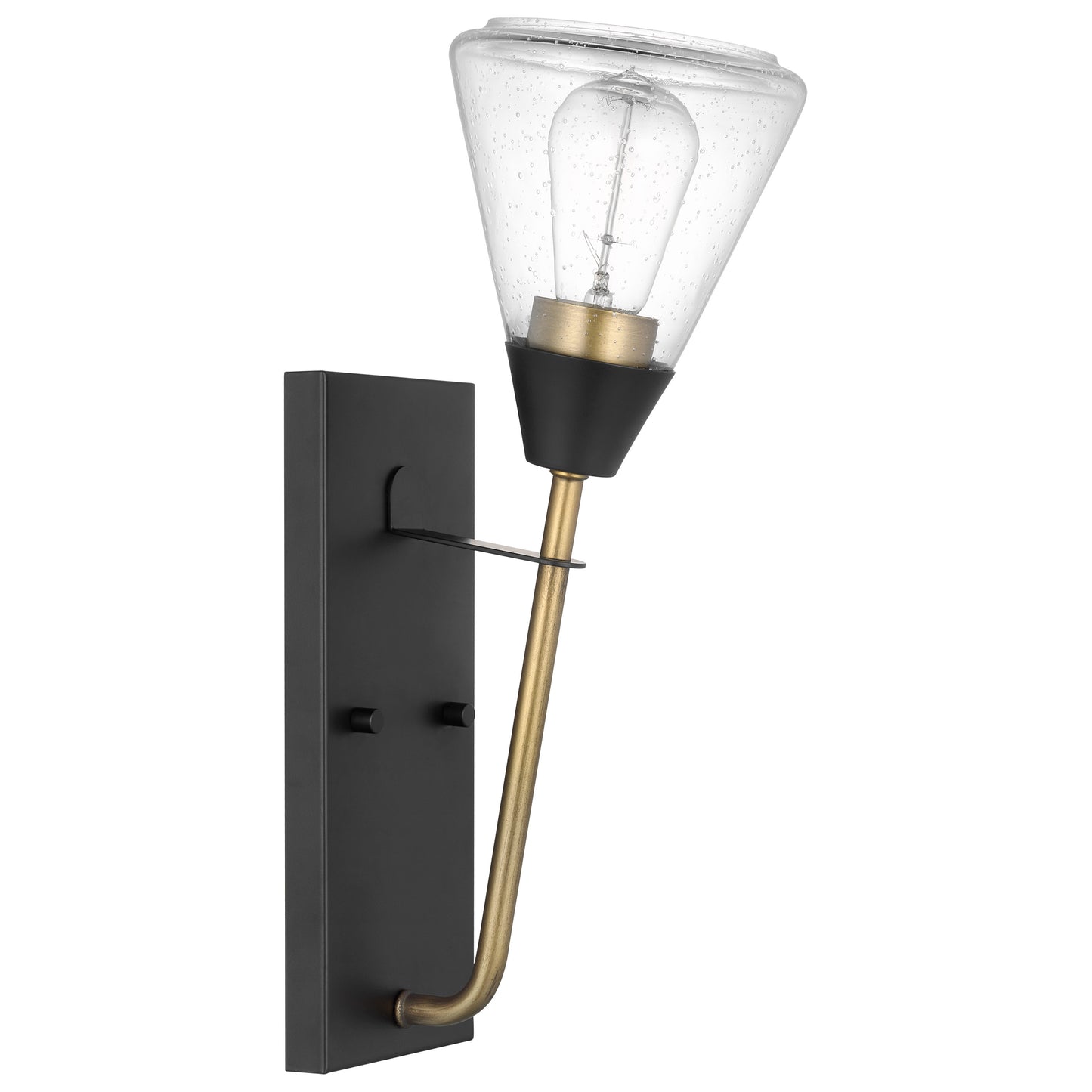 Starlight - 1 Light Wall Sconce - Medium Base - 60 Watt - Matte Black Finish - Clear Seeded Glass