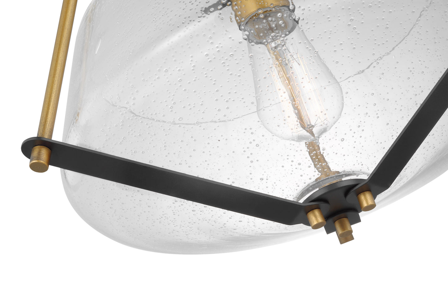 Starlight - 1 Light Semi Flush Mount - 60W - Matte Black Finish - Clear Seeded Glass