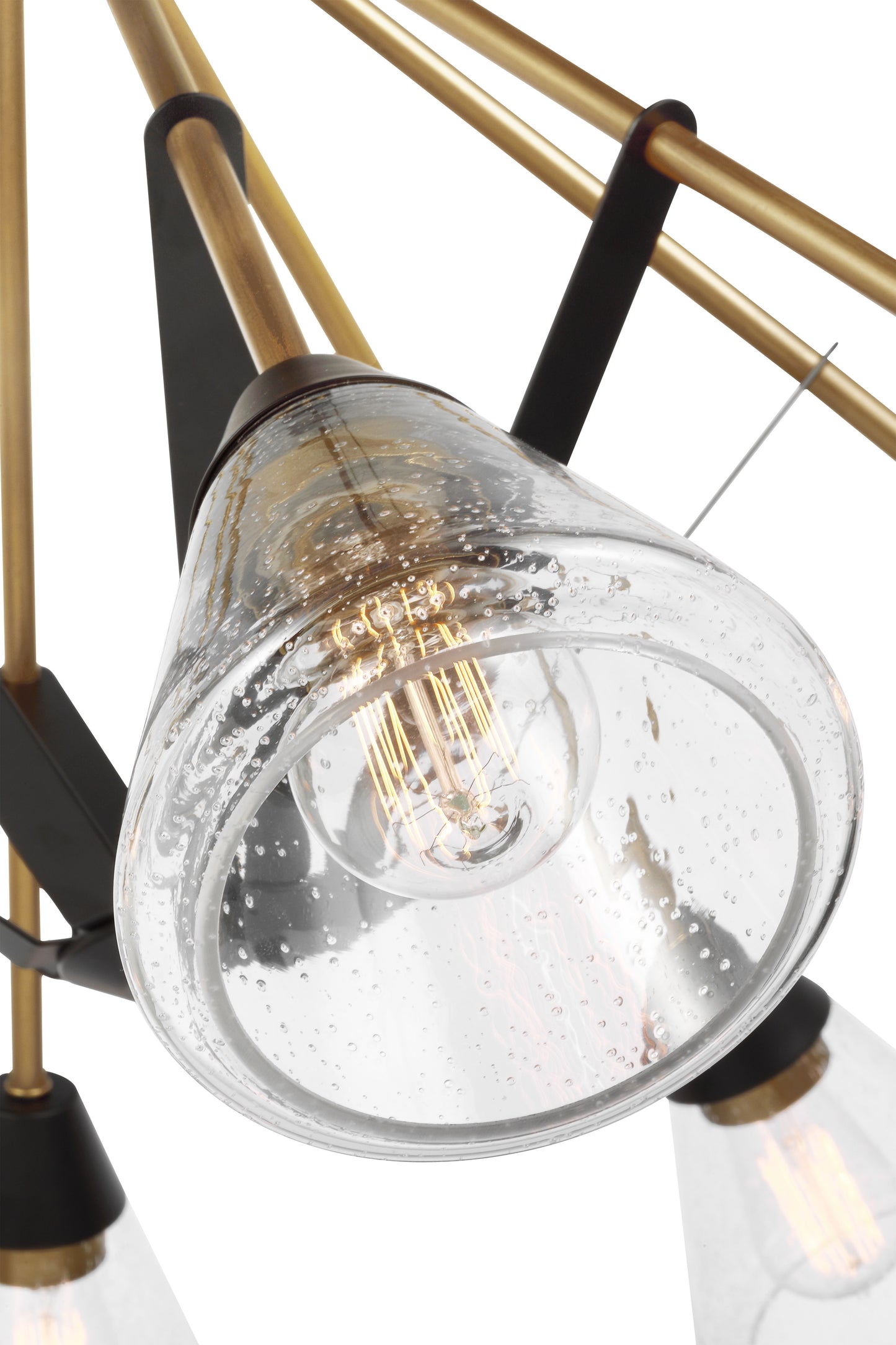 Starlight - 5 Light Chandelier - Medium Base - 60 Watt - Matte Black Finish - Clear Seeded Glass