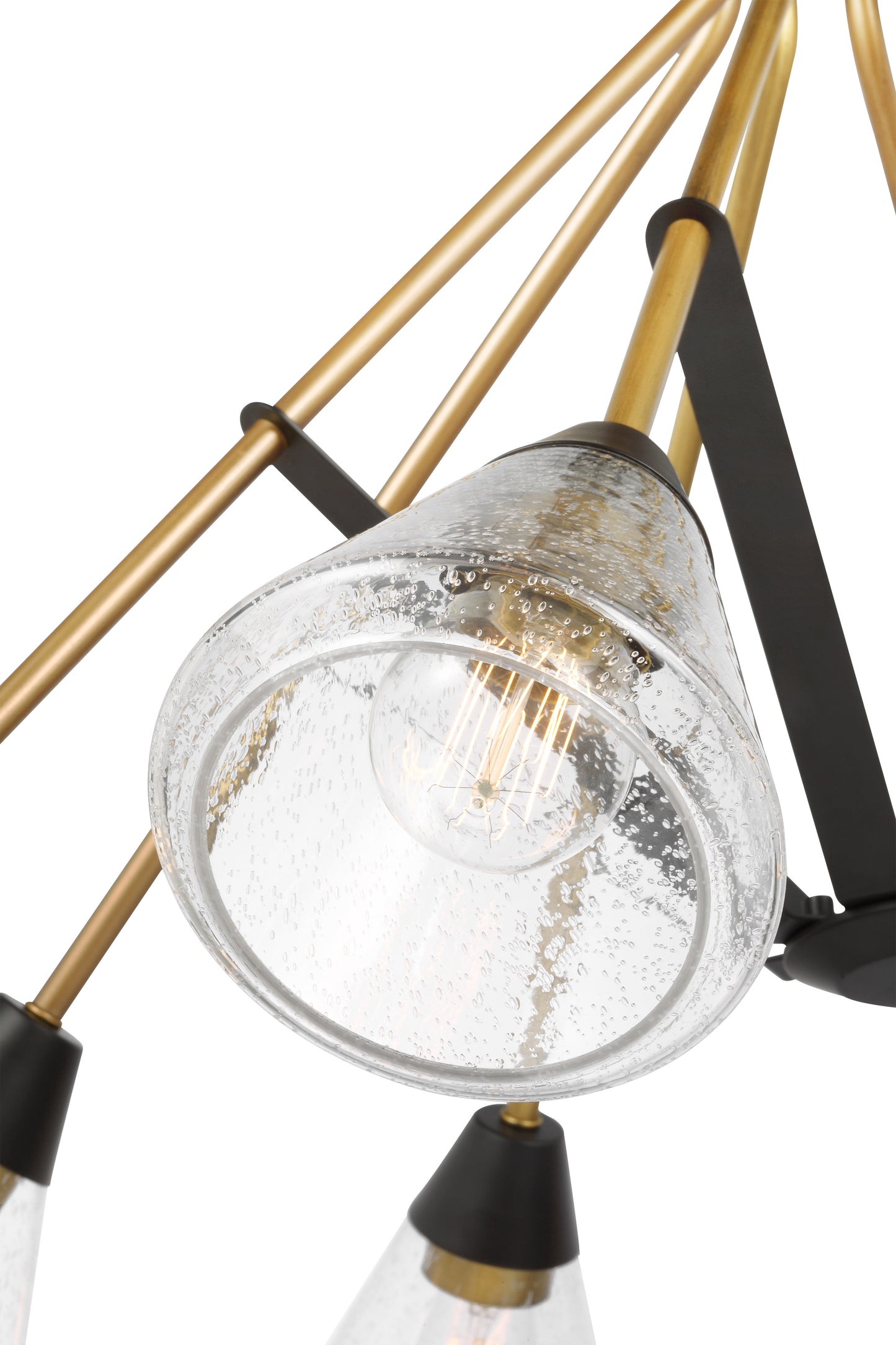 Starlight - 8 Light Chandelier - Medium Base - 60 Watt - Matte Black Finish - Clear Seeded Glass