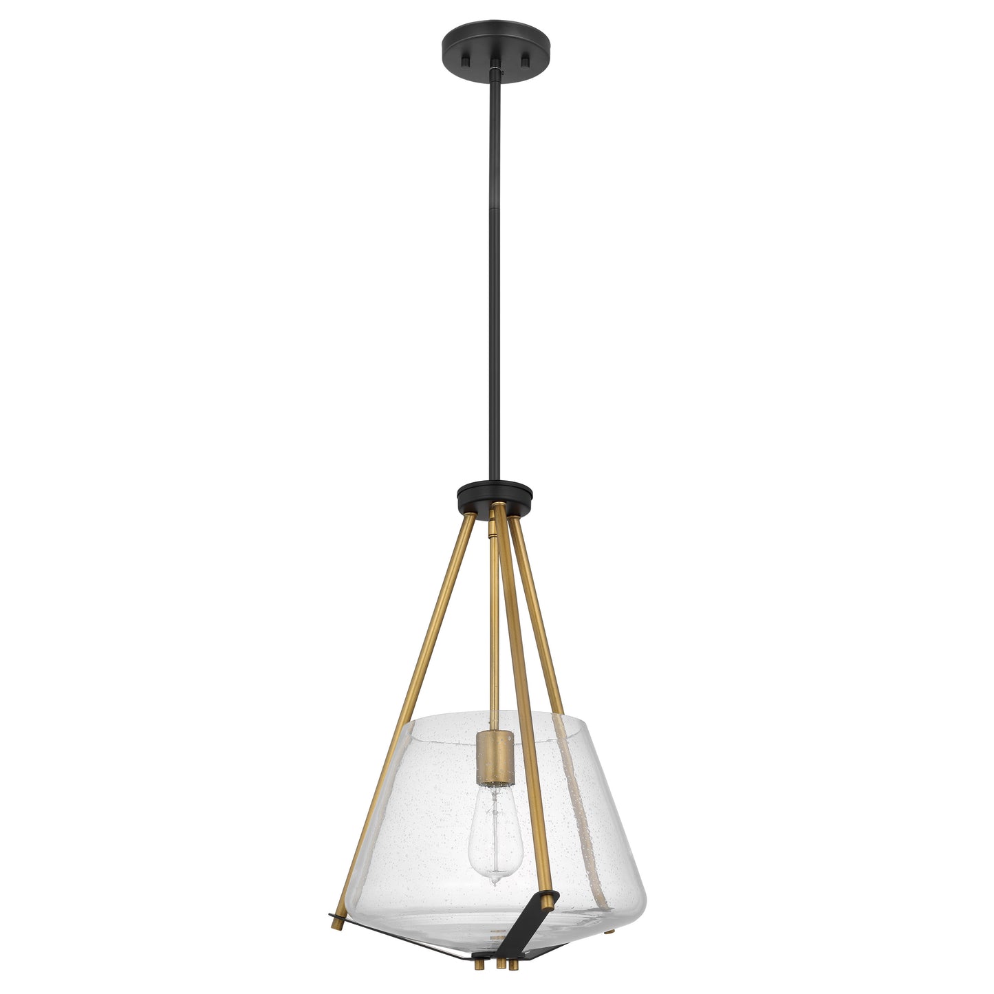 Starlight - 1 Light Foyer Pendant - Medium Base - 60 Watt - Matte Black Finish: Clear Seeded Glass
