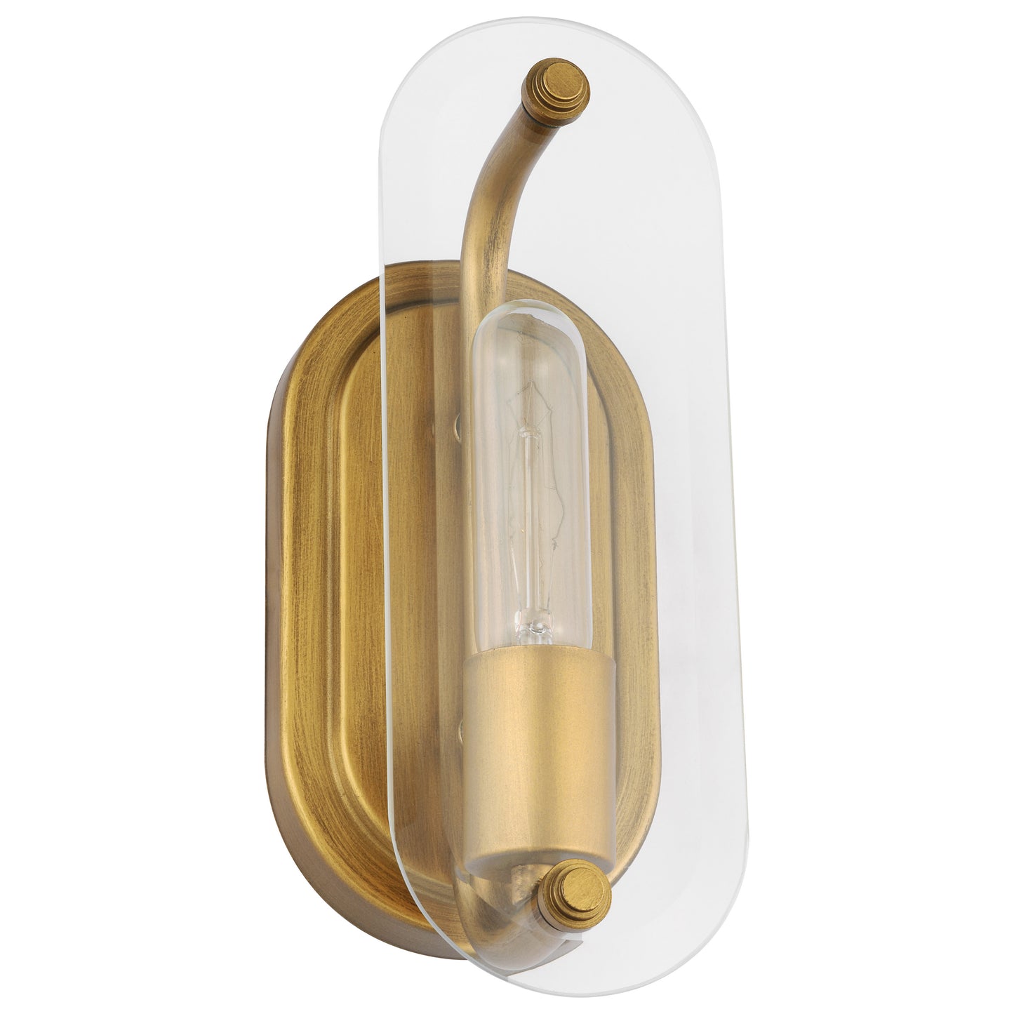 Teton - 1 Light Vanity - Medium Base - 60 Watt - Natural Brass Finish - Clear Beveled Glass
