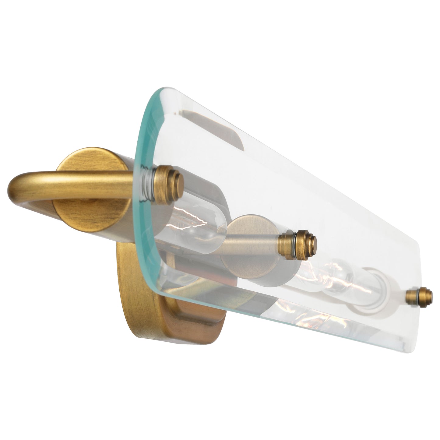 Teton - 3 Light Vanity - Medium Base - 60 Watt - Natural Brass Finish - Clear Beveled Glass