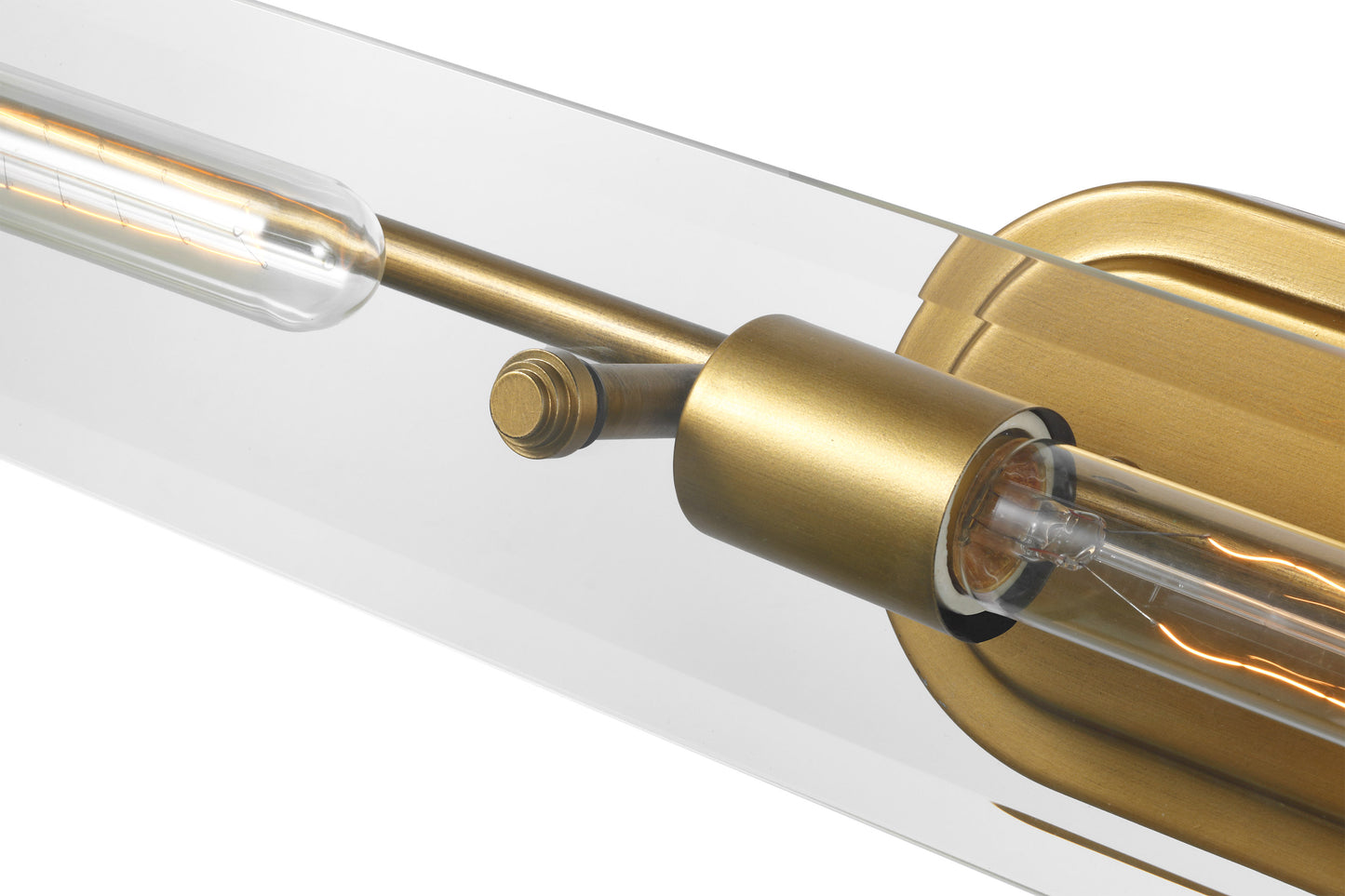 Teton - 3 Light Vanity - Medium Base - 60 Watt - Natural Brass Finish - Clear Beveled Glass