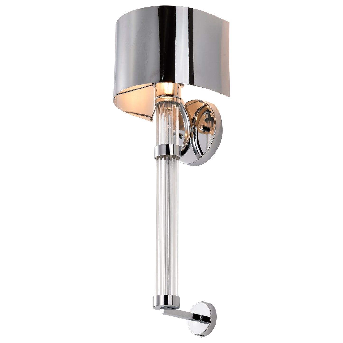 Teagon 1 Light Wall Sconce; Polished Nickel Finish; Metal Shade