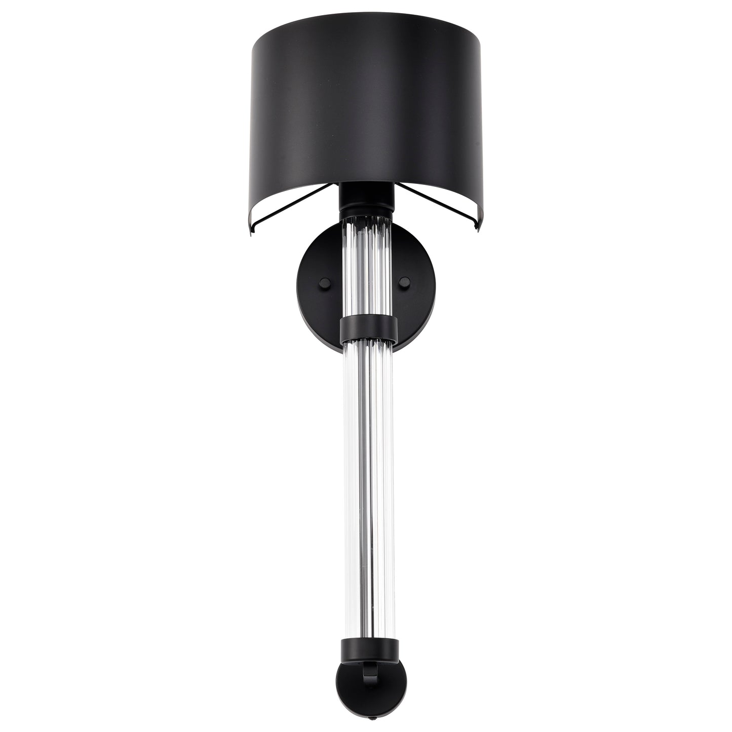 Teagon 1 Light Wall Sconce; Matte Black Finish; Metal Shade