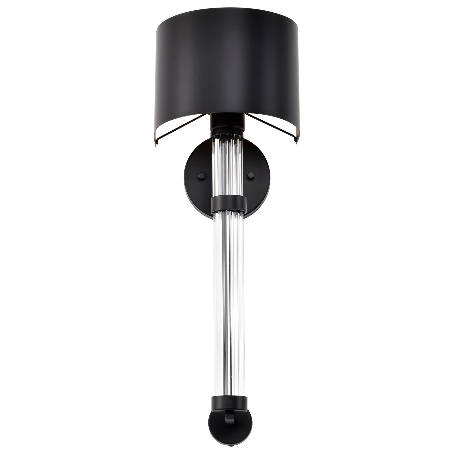 Teagon 1 Light Wall Sconce; Matte Black Finish; Metal Shade