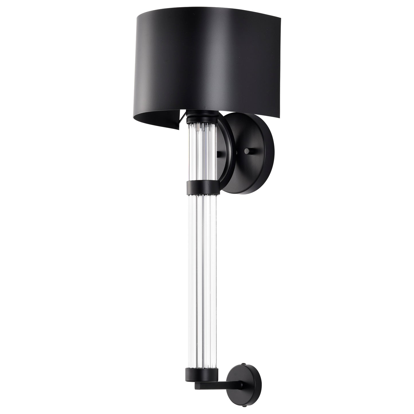 Teagon 1 Light Wall Sconce; Matte Black Finish; Metal Shade