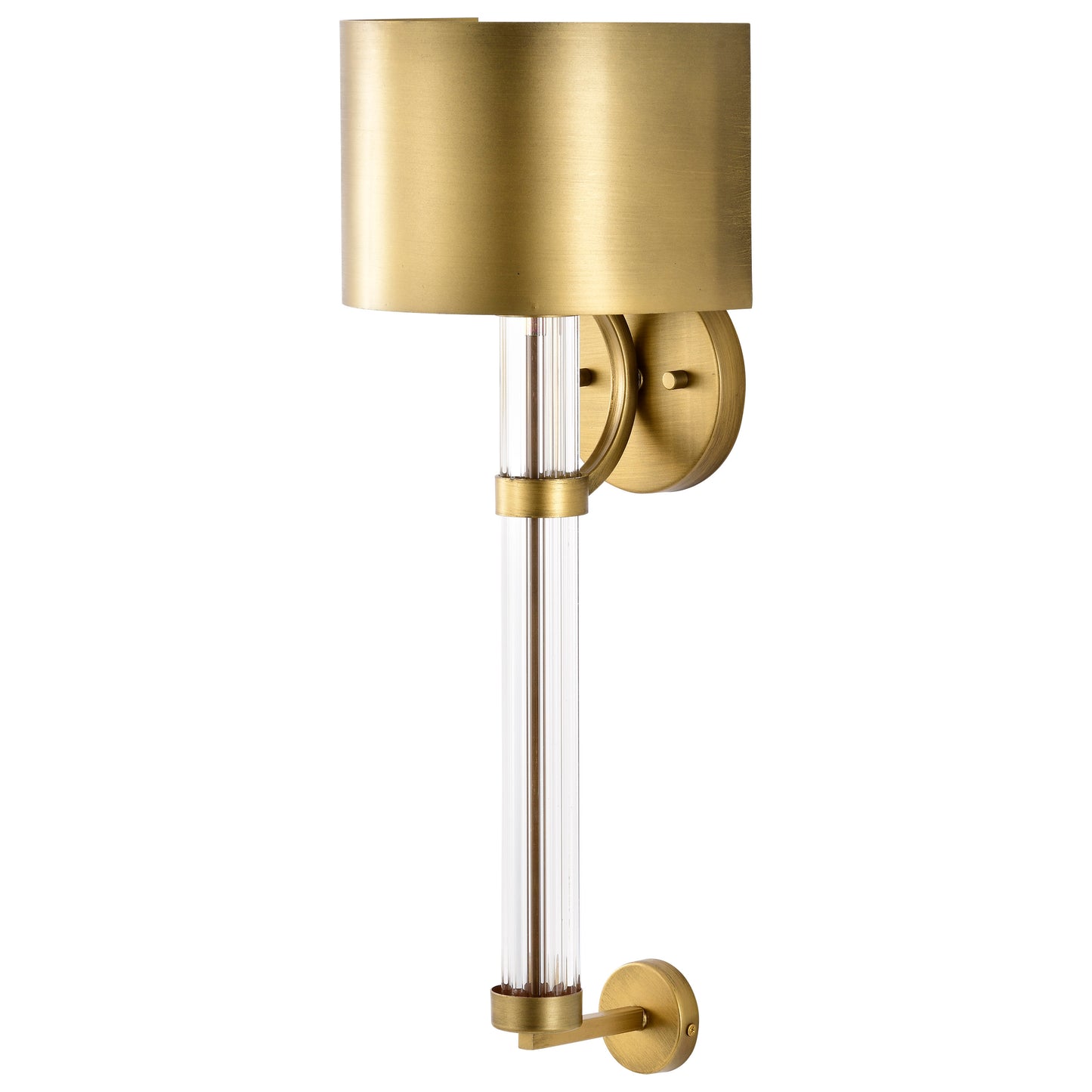 Teagon 1 Light Wall Sconce; Natural Brass Finish; Metal Shade