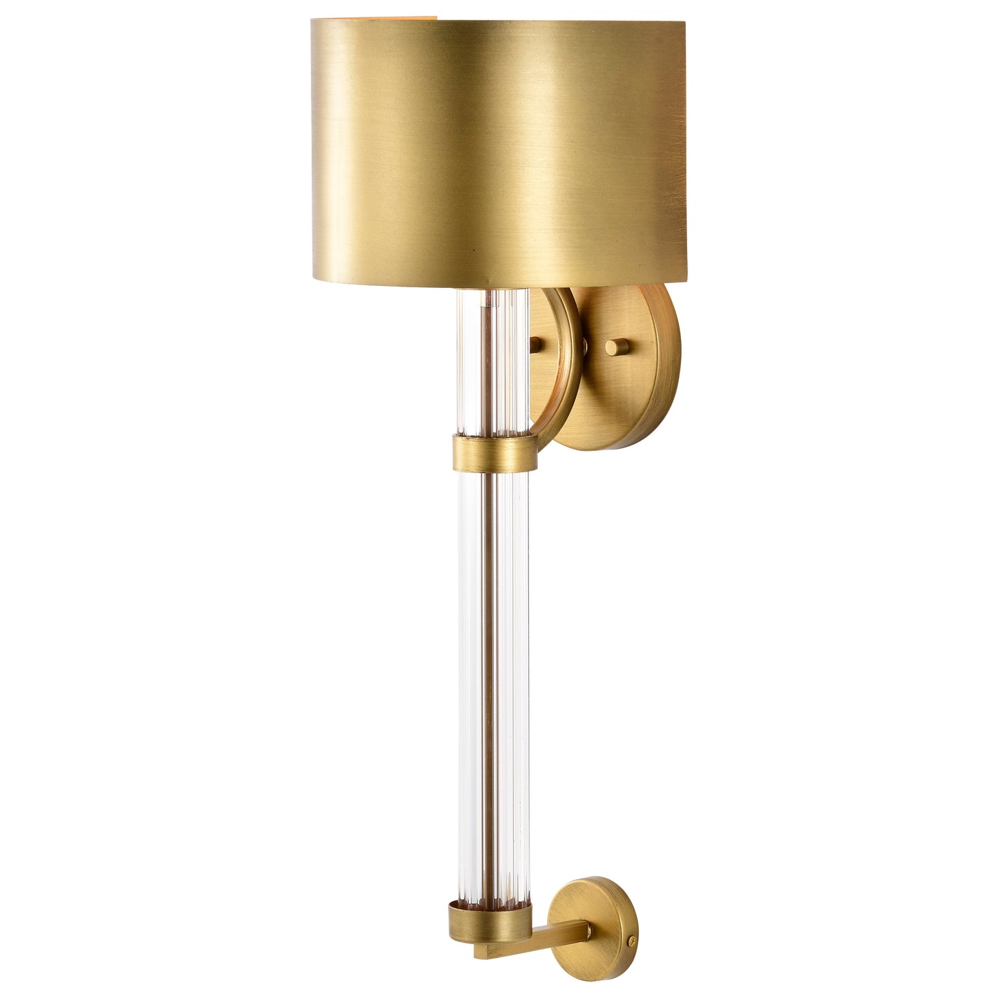 Teagon 1 Light Wall Sconce; Natural Brass Finish; Metal Shade